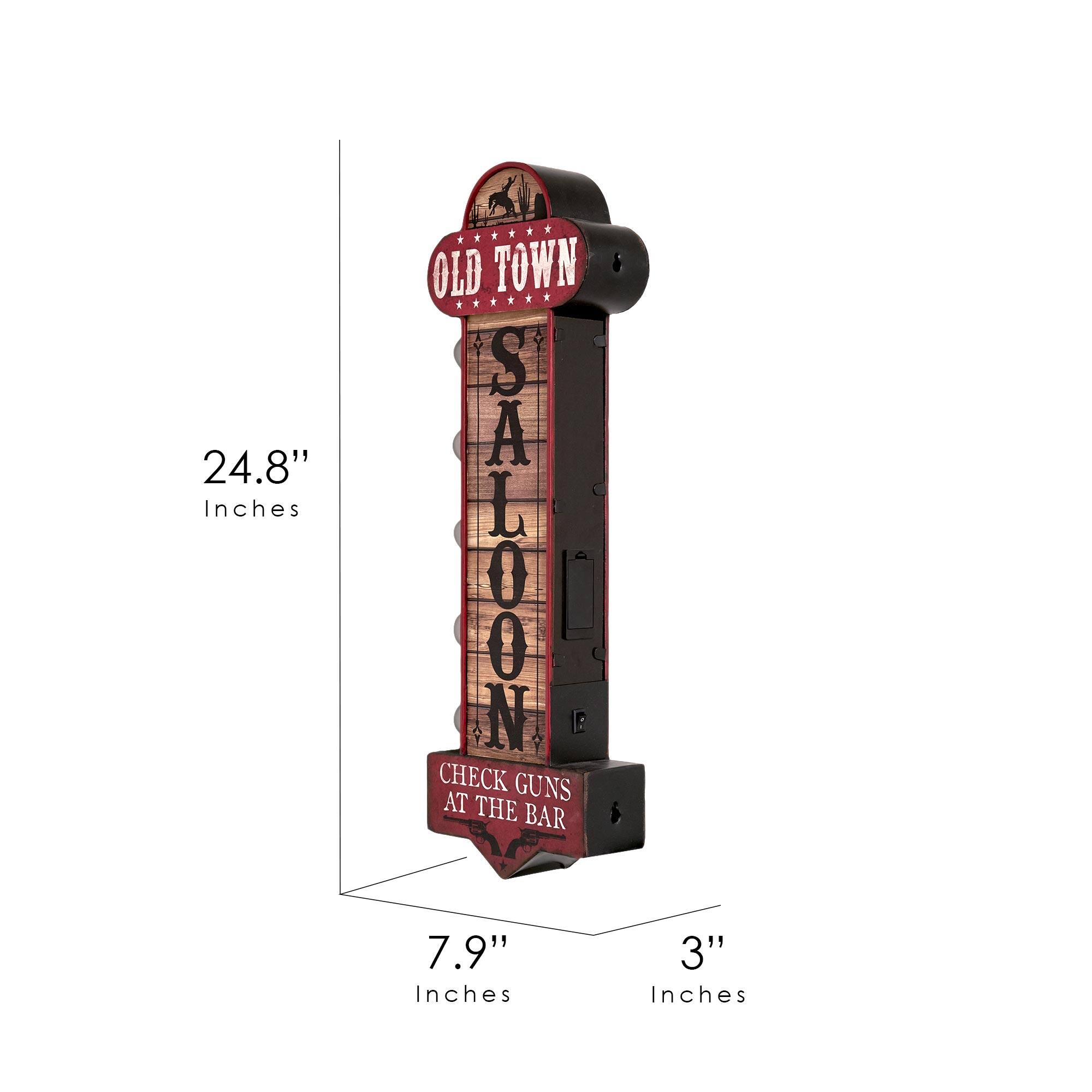 American Art Decor Old Town Metal LED Marquee Sign - 3&#x22; x 24.8&#x22;