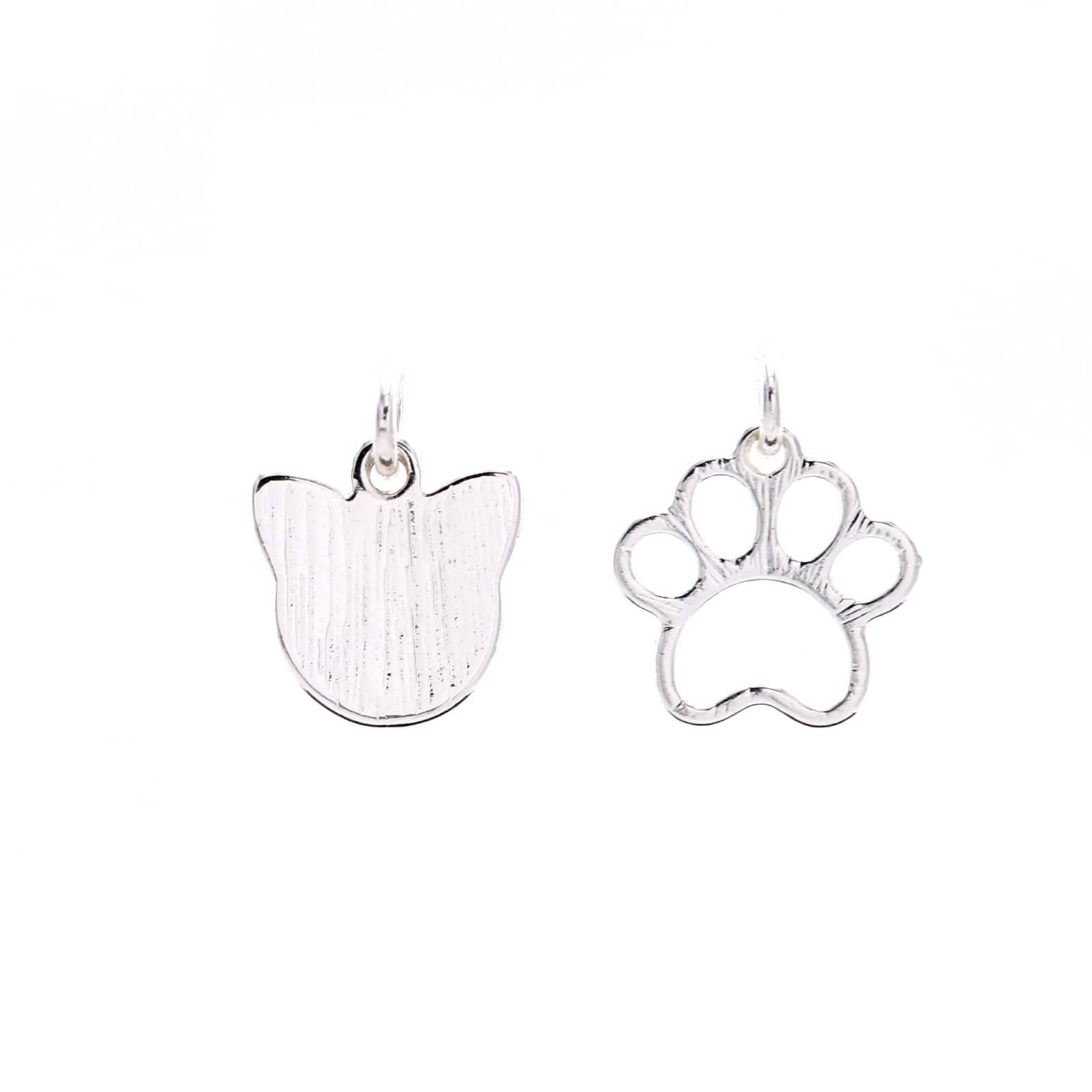 Charmalong™ Silver Plated Cat & Paw Charms by Bead Landing™