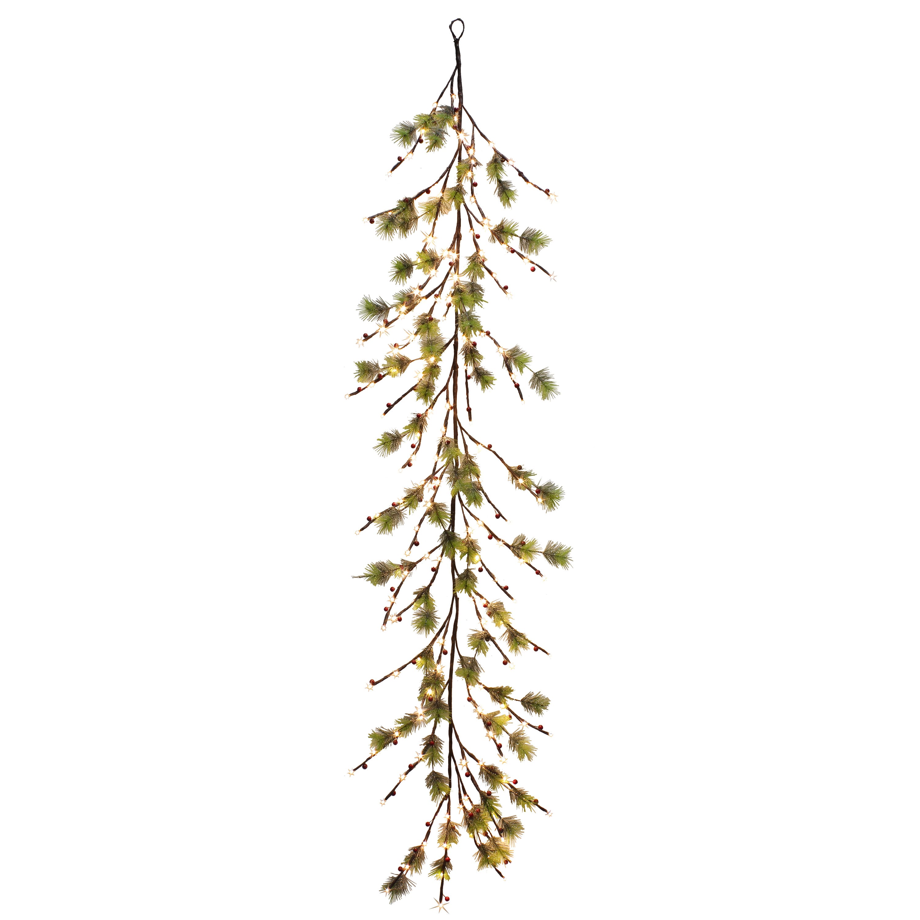 6ft. Twig Artificial Garland, Warm White LED Twinkle Lights