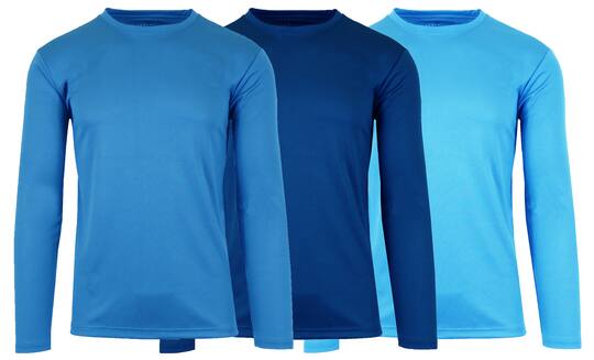Galaxy by Harvic Long Sleeve Moisture-Wicking Performance Crew Neck Men ...
