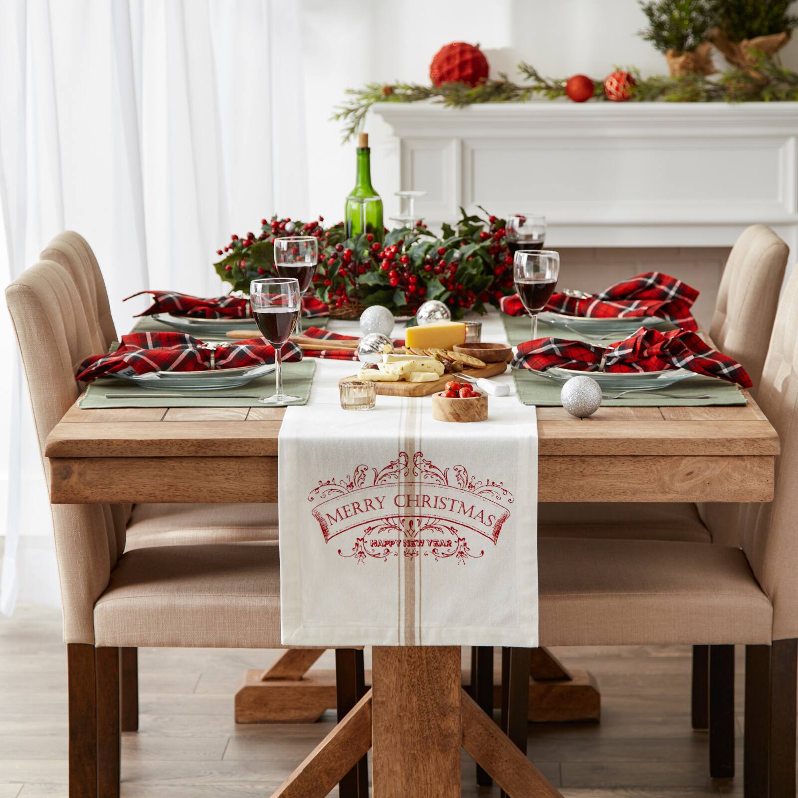 DII® 72" Merry Christmas Printed Table Runner