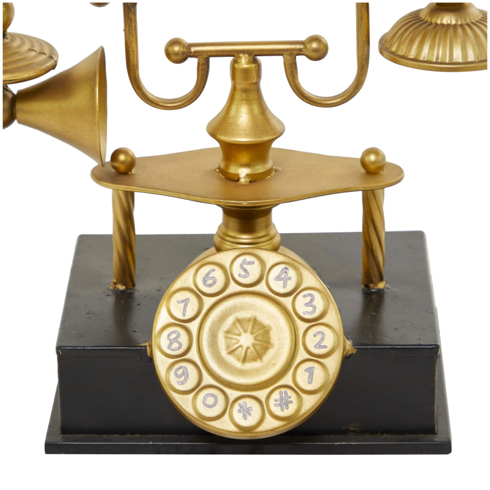 14&#x22; Gold Metal Telephone Sculpture