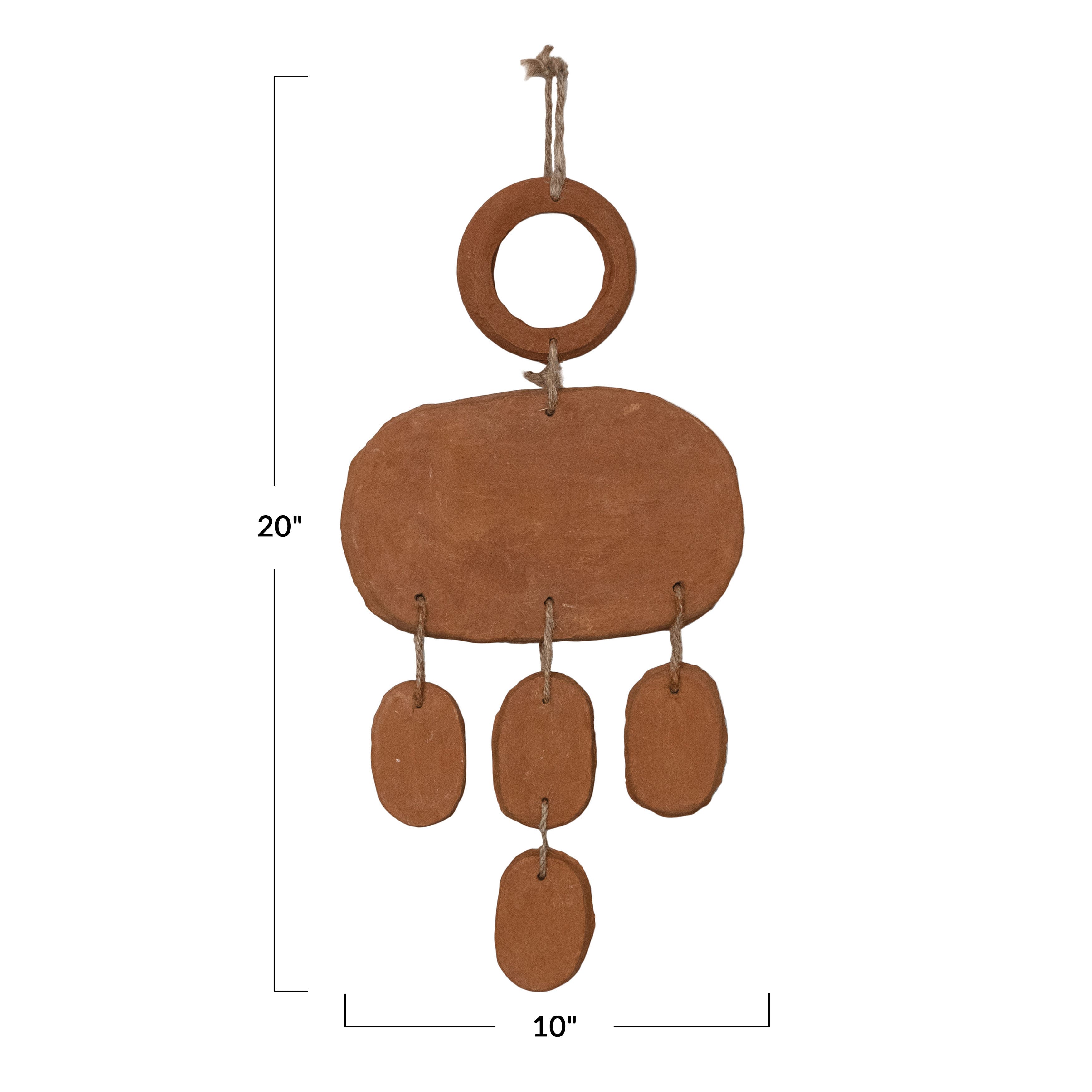 Hello Honey&#xAE; 20&#x22; Handmade Natural Terra Cotta Wall Hanging with Jute Hanger