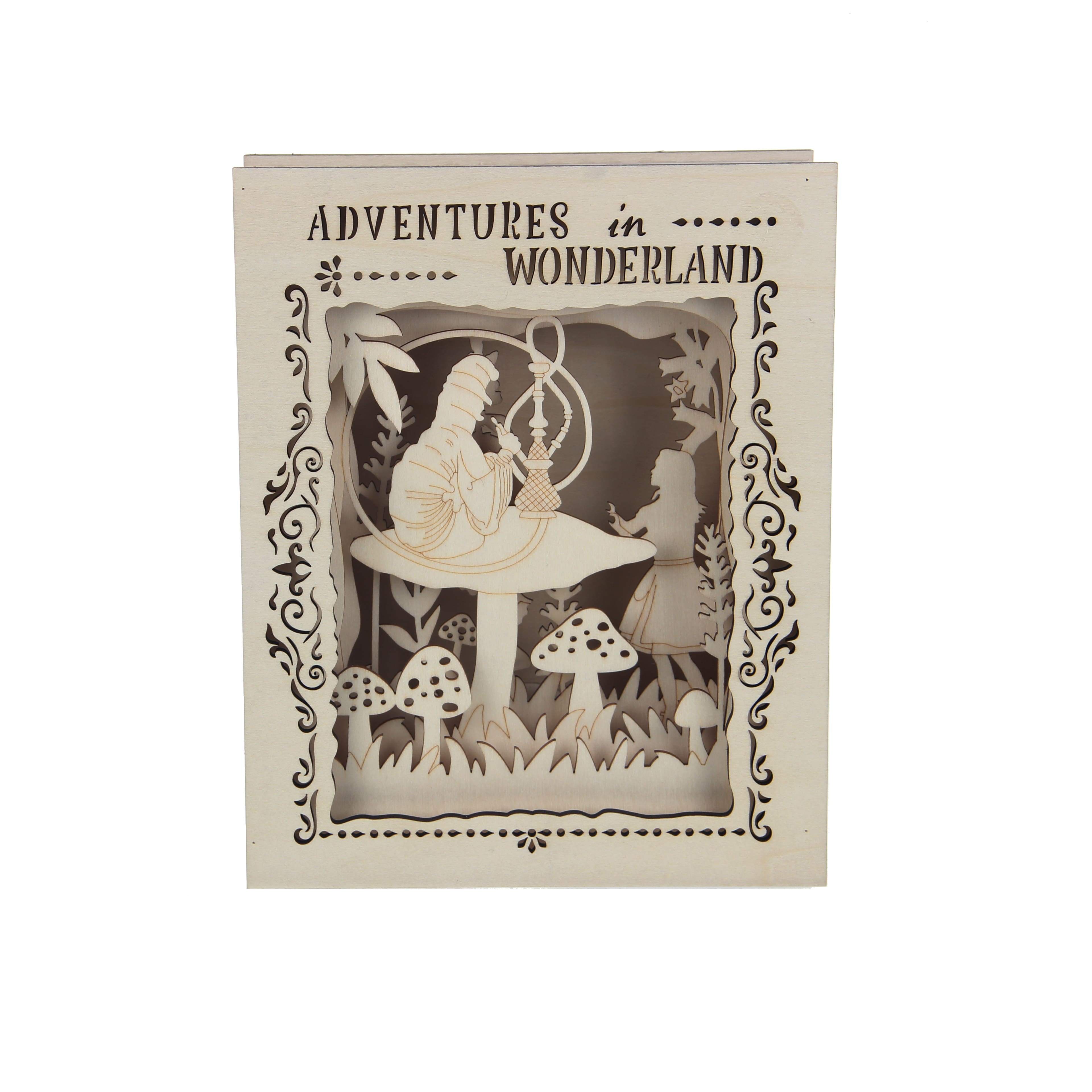 8.5&#x22; Adventures in Wonderland Book DIY LED Plywood D&#xE9;cor by Make Market&#xAE;