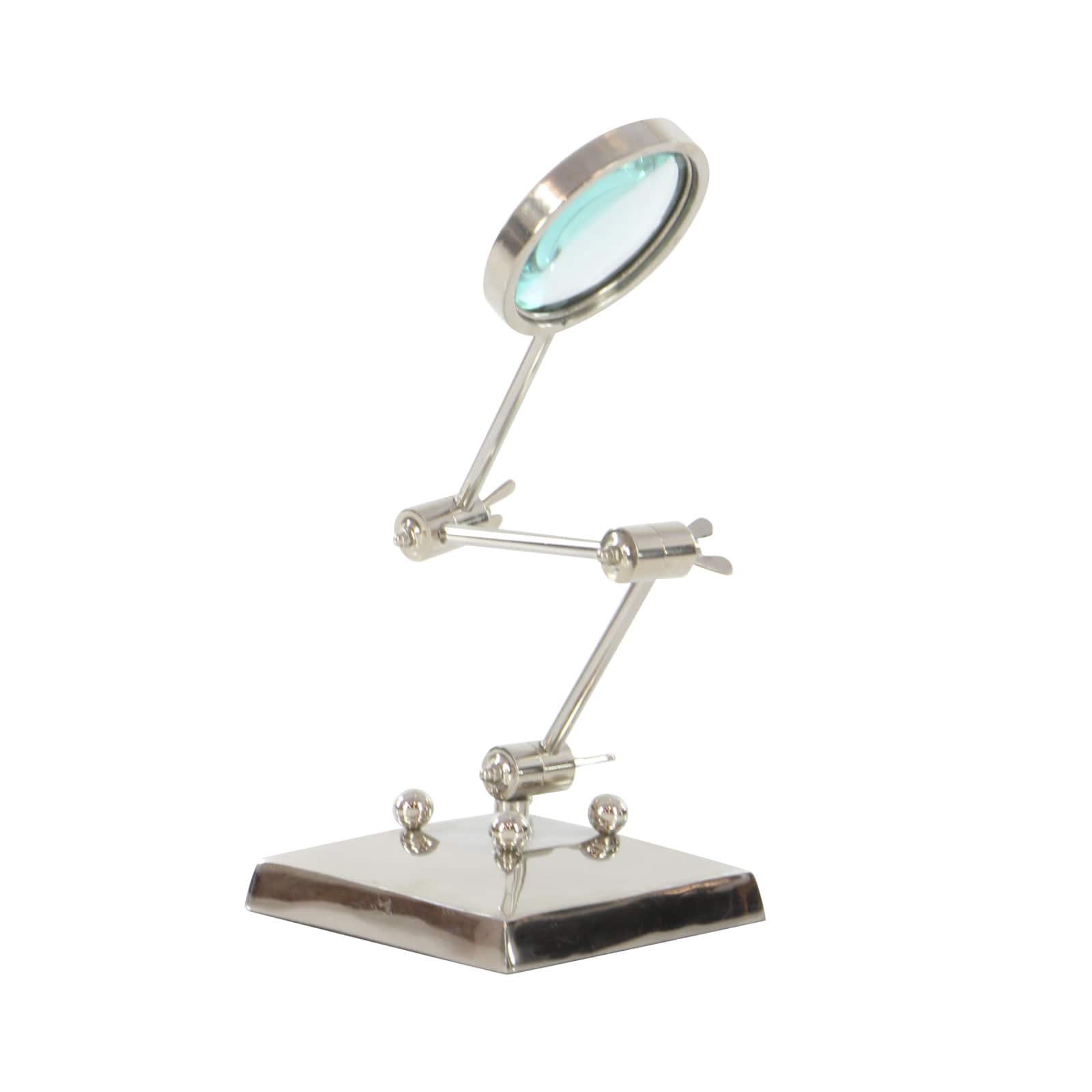 Silver Aluminum Traditional Magnifying Glass, 20&#x22; x 6&#x22; x 6&#x22;