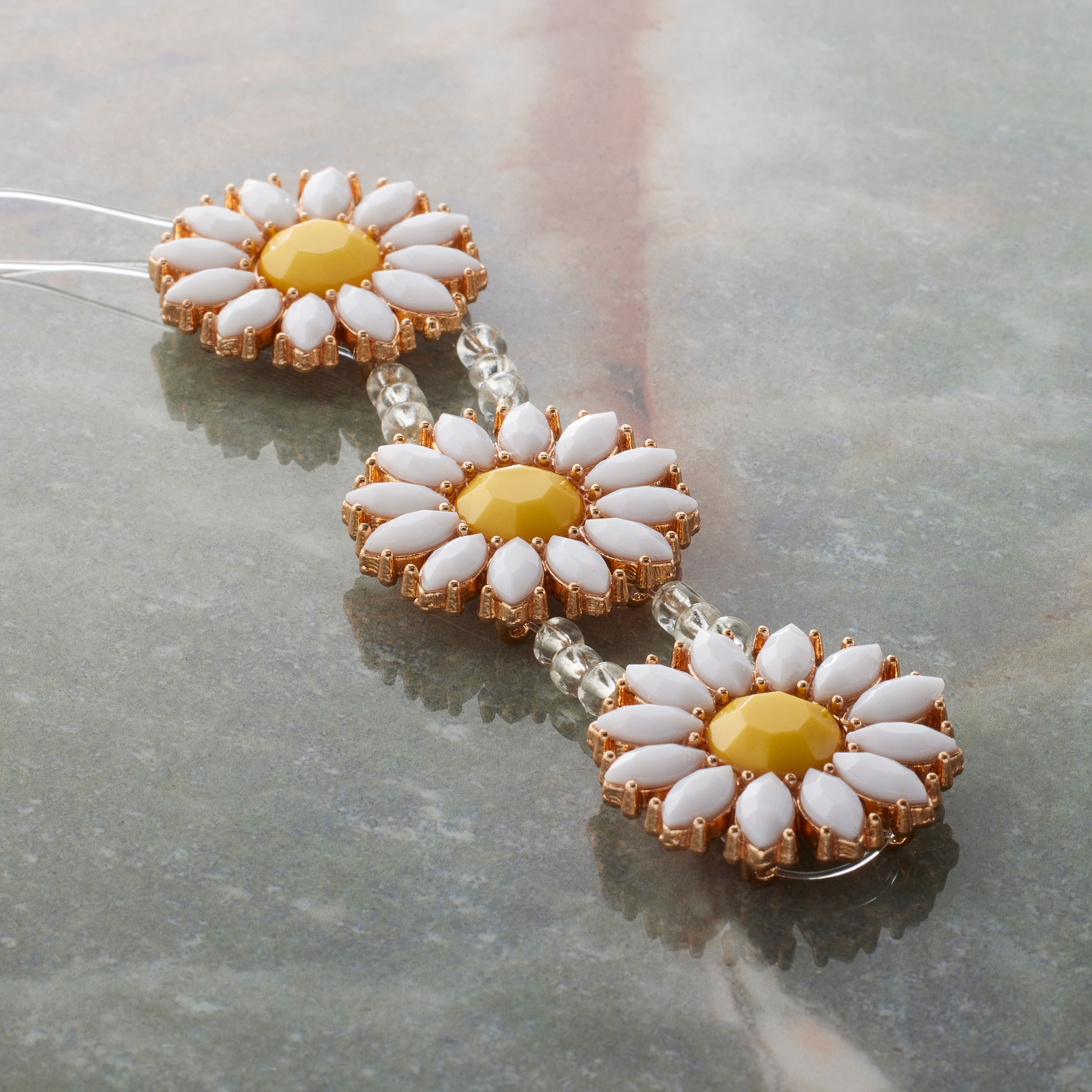 12 Packs: 3 ct. (36 total) Daisy Metal & Resin Sliders, 26mm by Bead Landing™