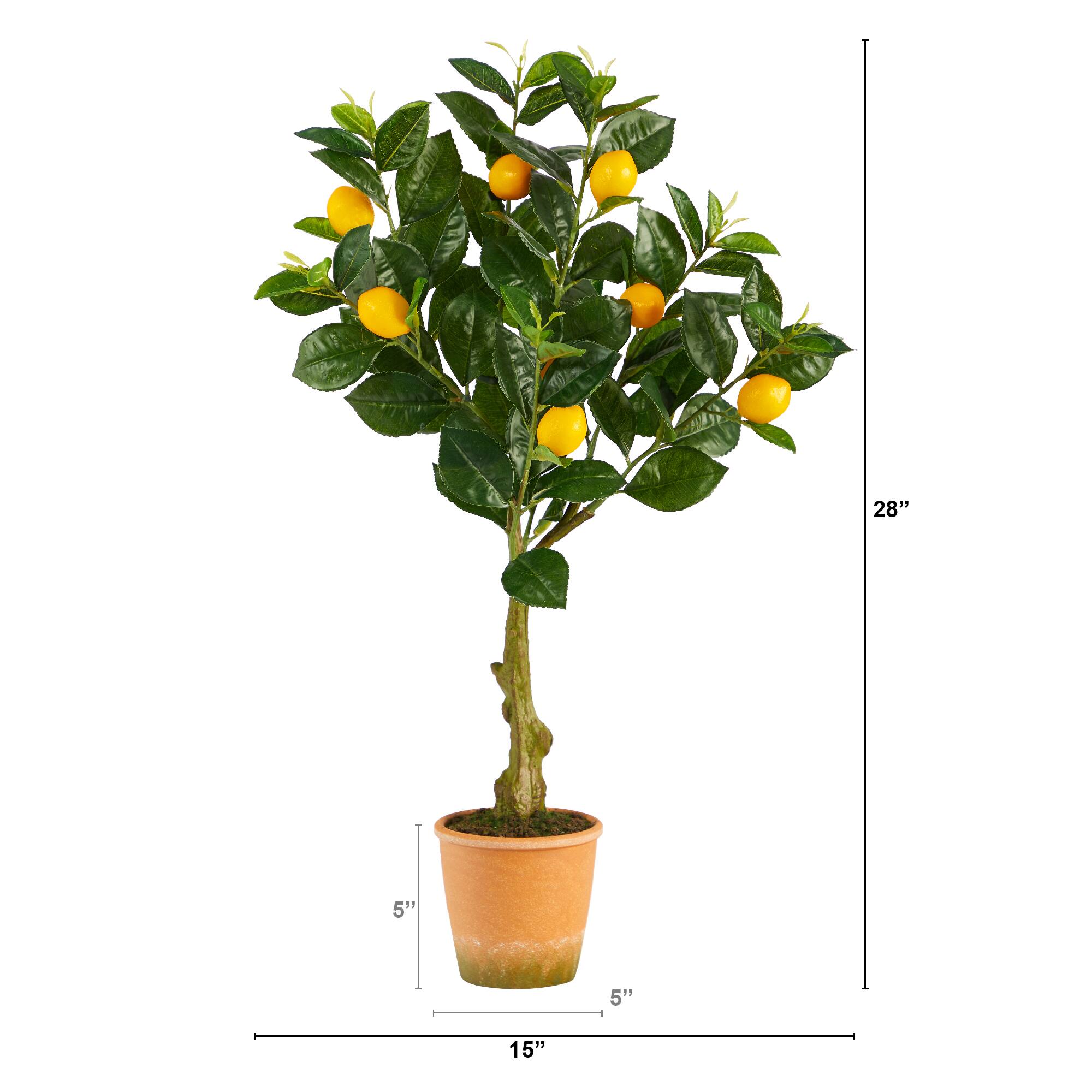 28&#x27;&#x27; Potted Lemon Artificial Tree