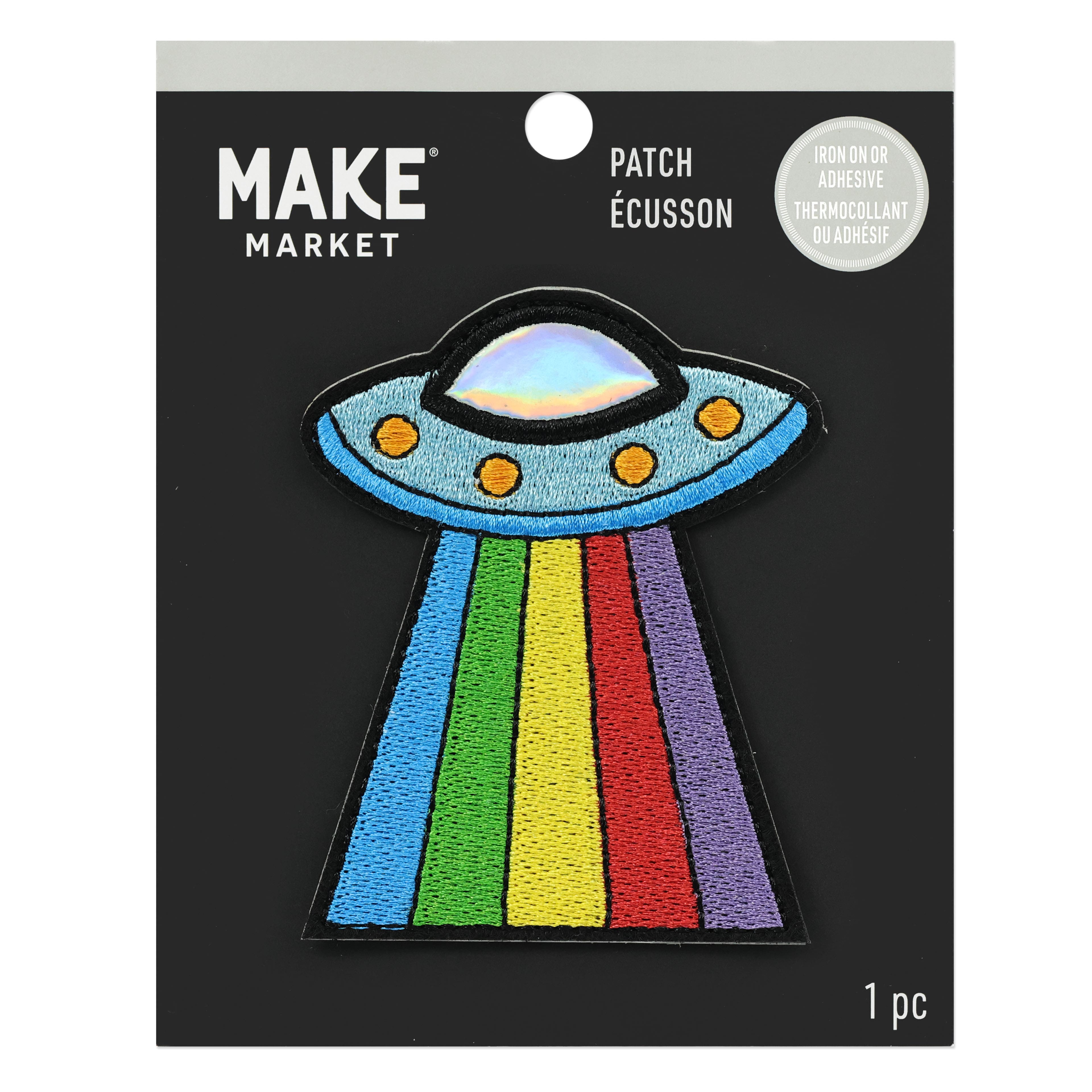 Iron-On &#x26; Adhesive Spaceship Embroidered Patch by Make Market&#xAE;