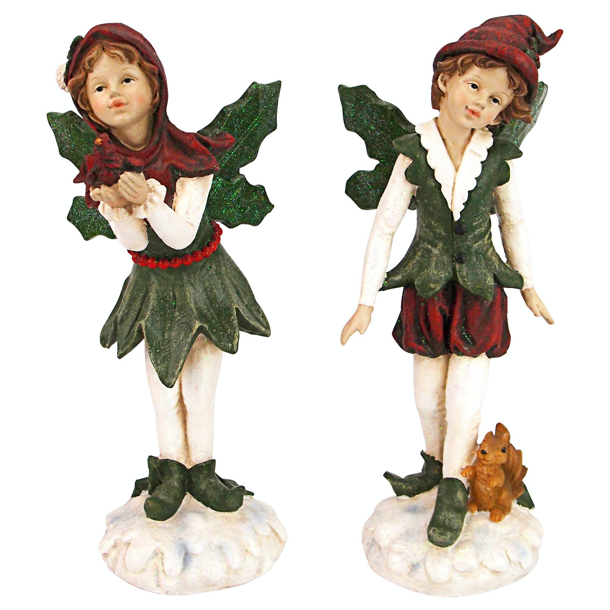 Design Toscano Santa's Victorian Holly Christmas Elves Statue Set