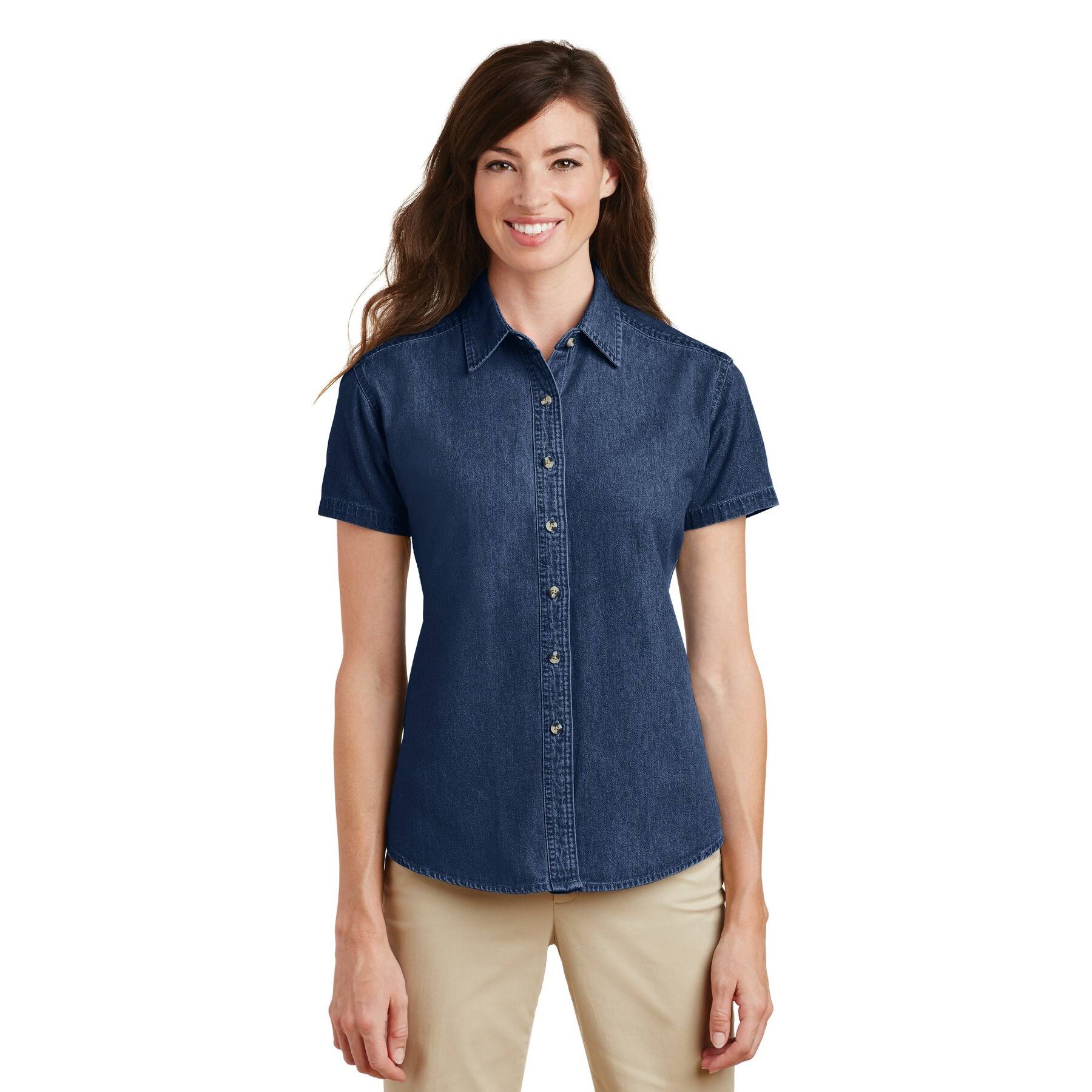 Port &#x26; Company&#xAE; Ladies Short Sleeve Value Denim Shirt