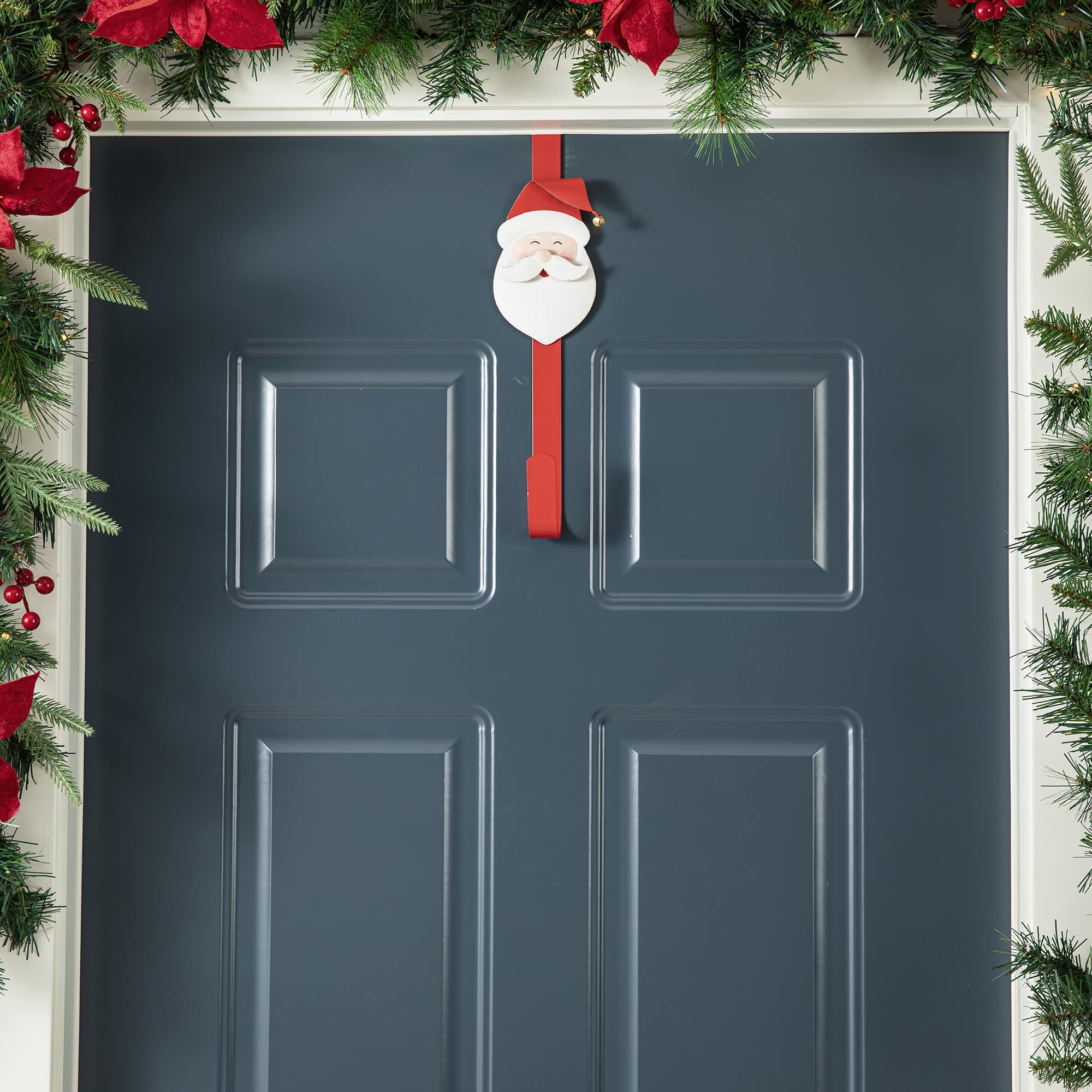 Glitzhome® 14" Christmas Metal Elf, Snowman & Santa Wreath Hanger Set