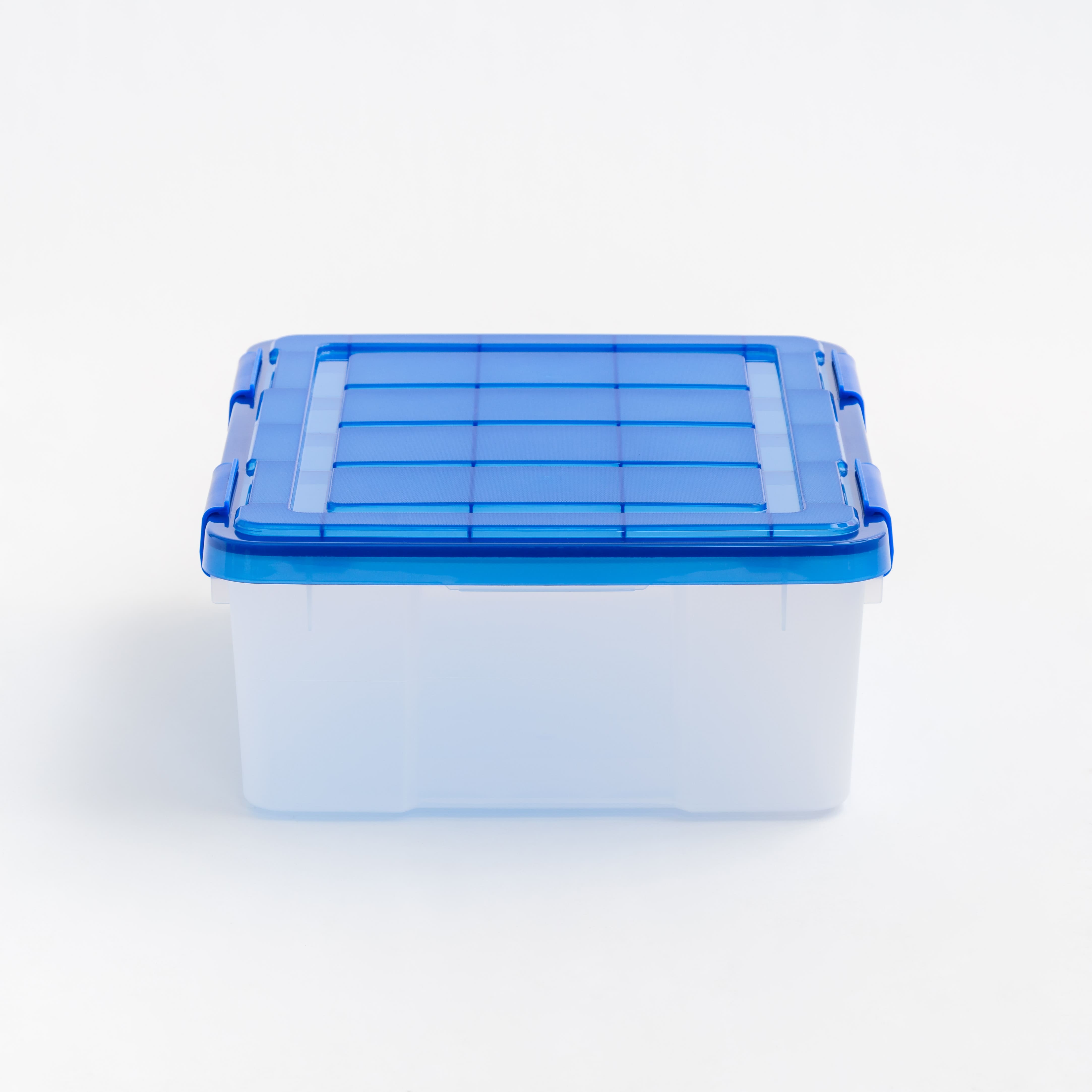 Iris® 6.5gal. Clear Plastic Storage Boxes With Blue Lid, 4 Pack