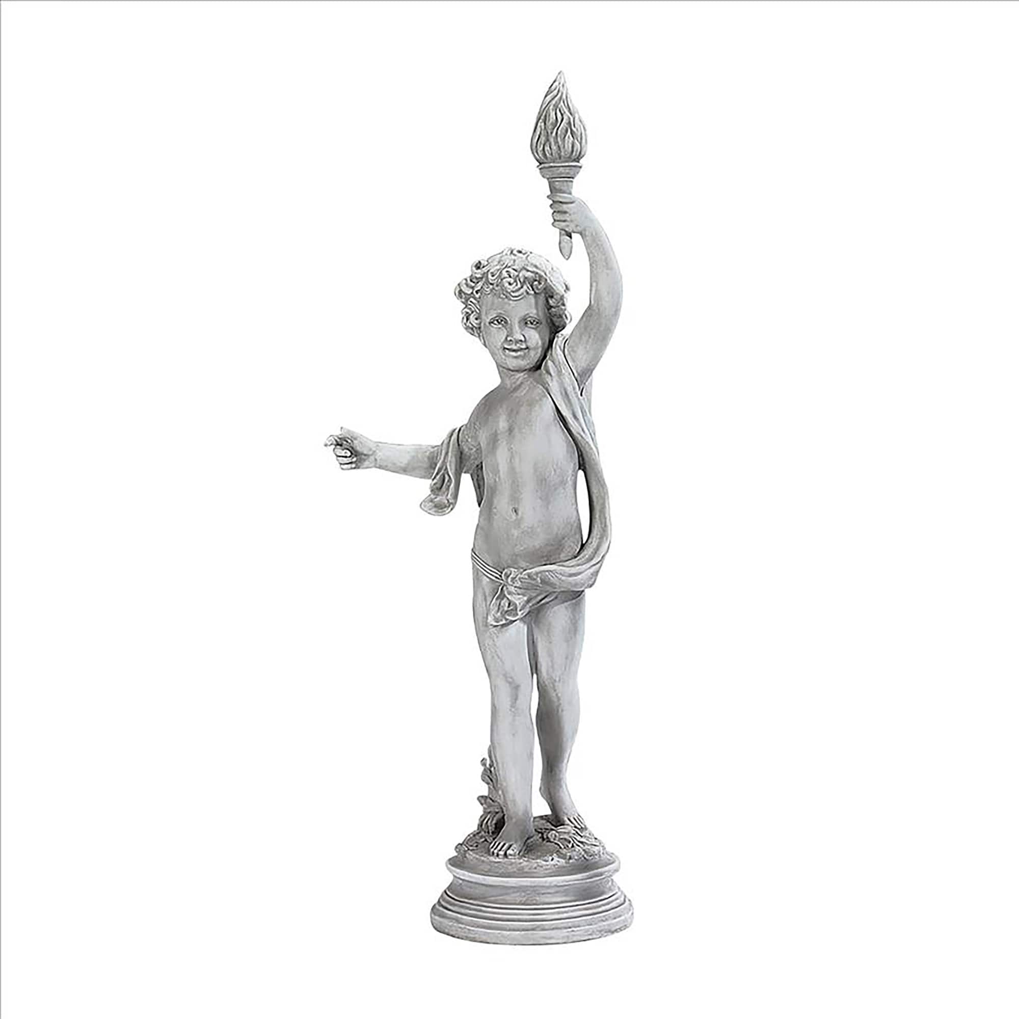 Design Toscano 52" Left Arm Raised Lighting the Heavens Grande Cherub Statue
