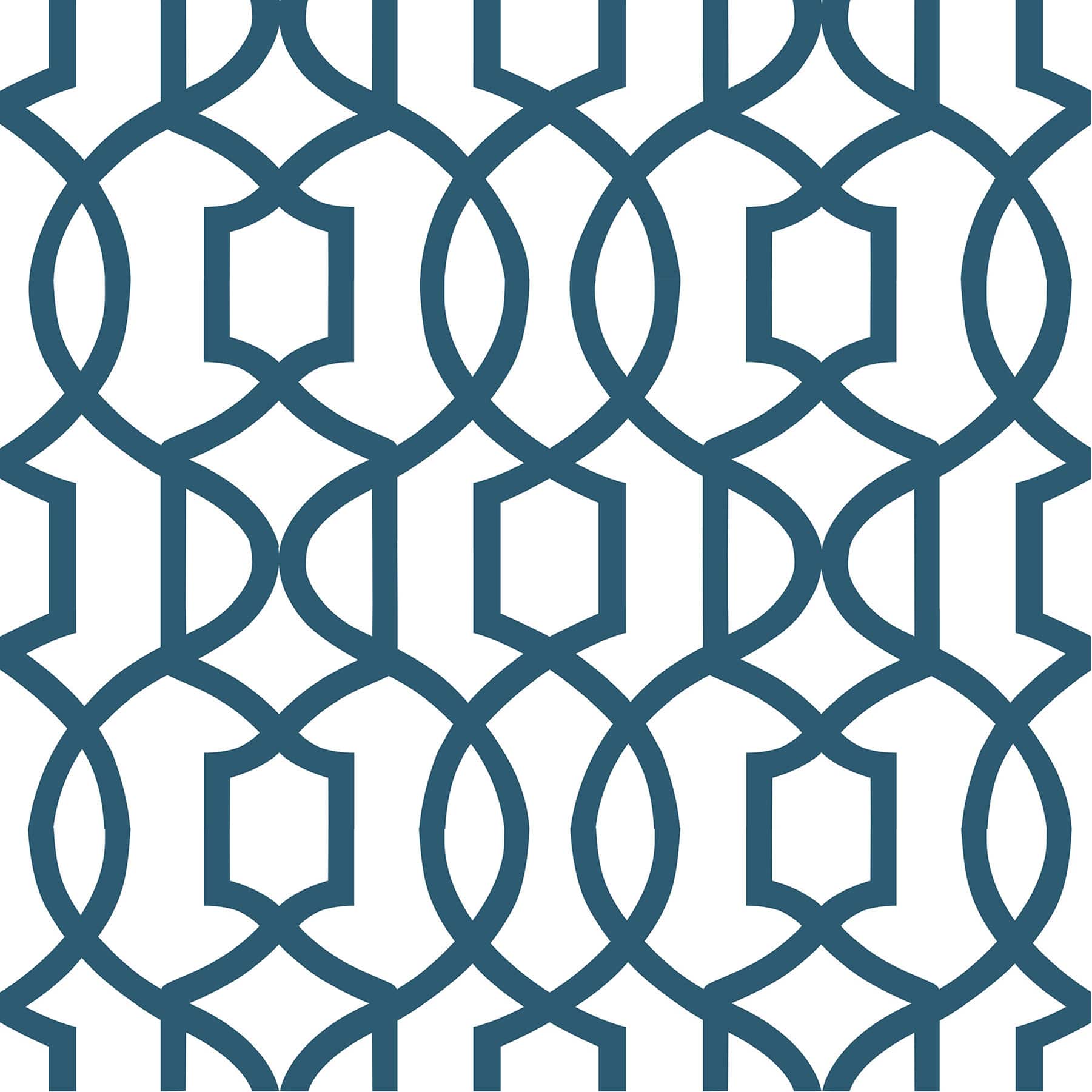 NuWallpaper Navy Grand Trellis Peel & Stick Wallpaper