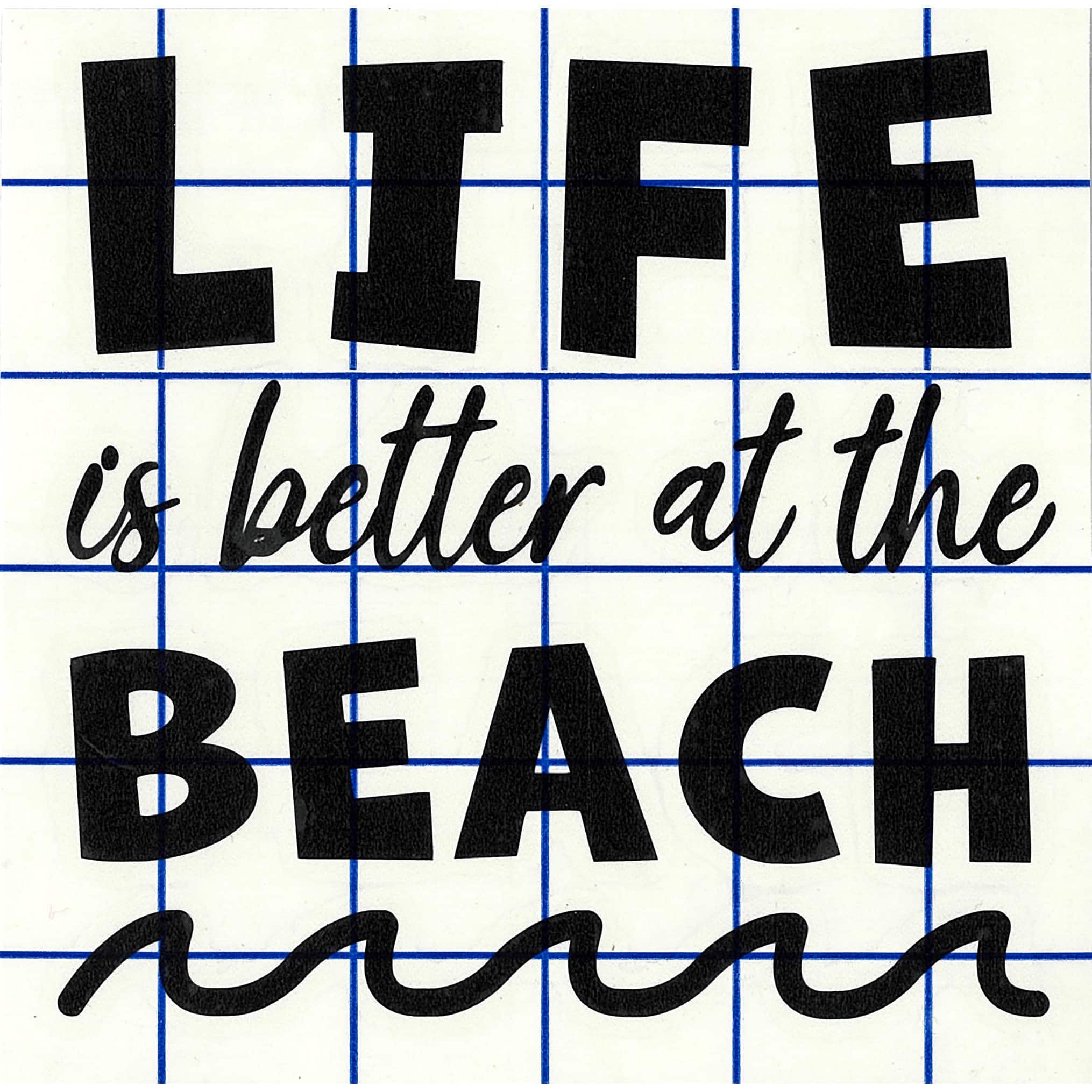 Leisure Arts&#xAE; Vinyl Matte Black At the Beach Decal
