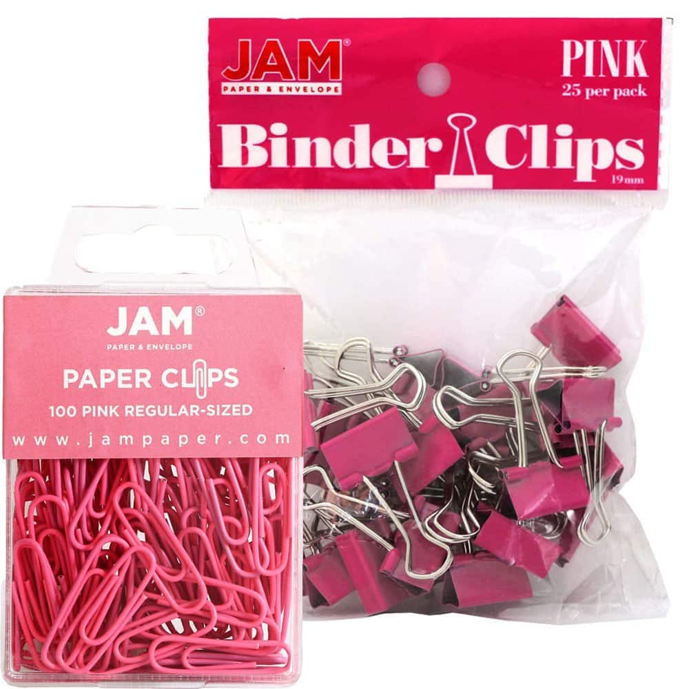 JAM Paper Desk Essentials Paper Clips & Binder Clips Kit