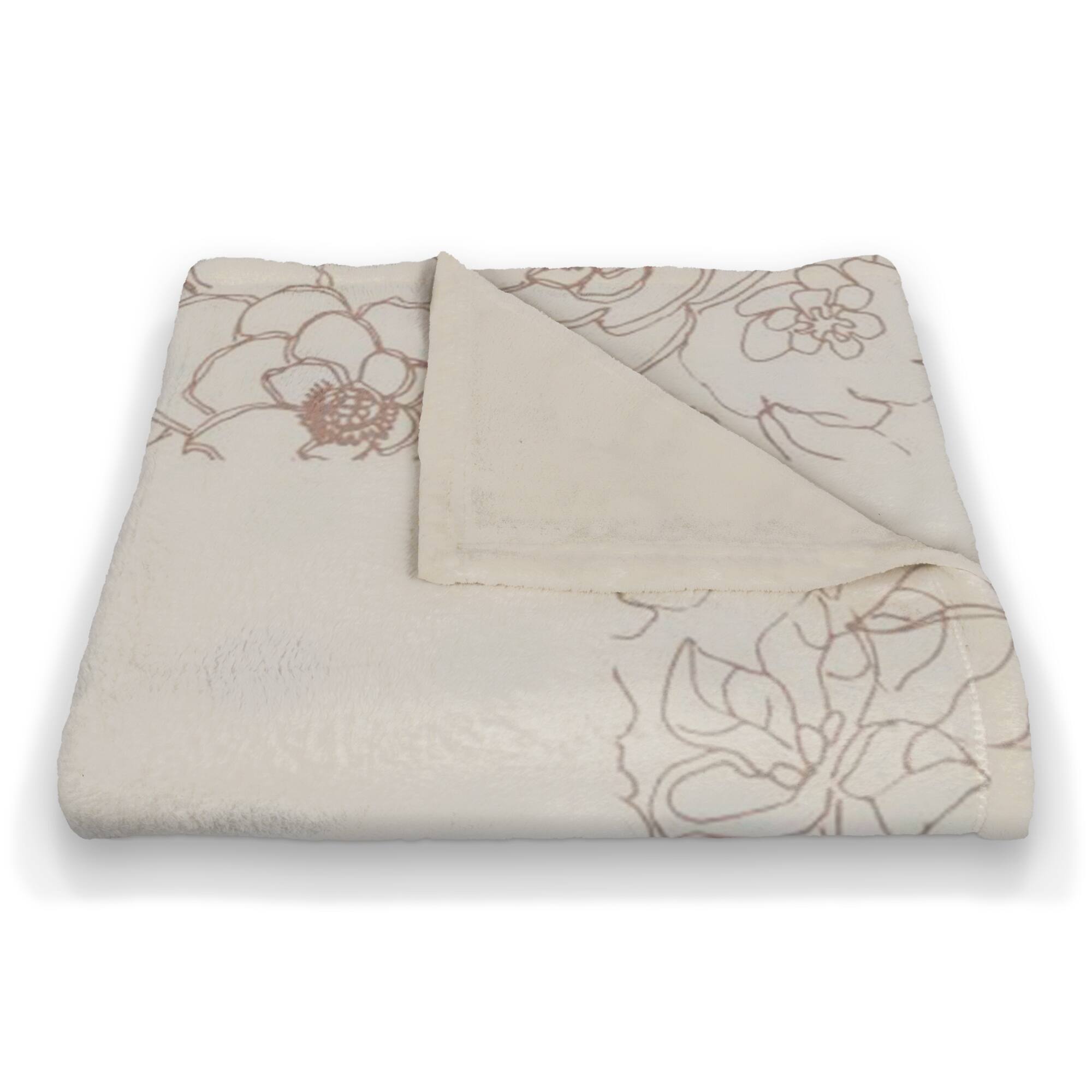 Floral Bird Perch Fleece Blanket