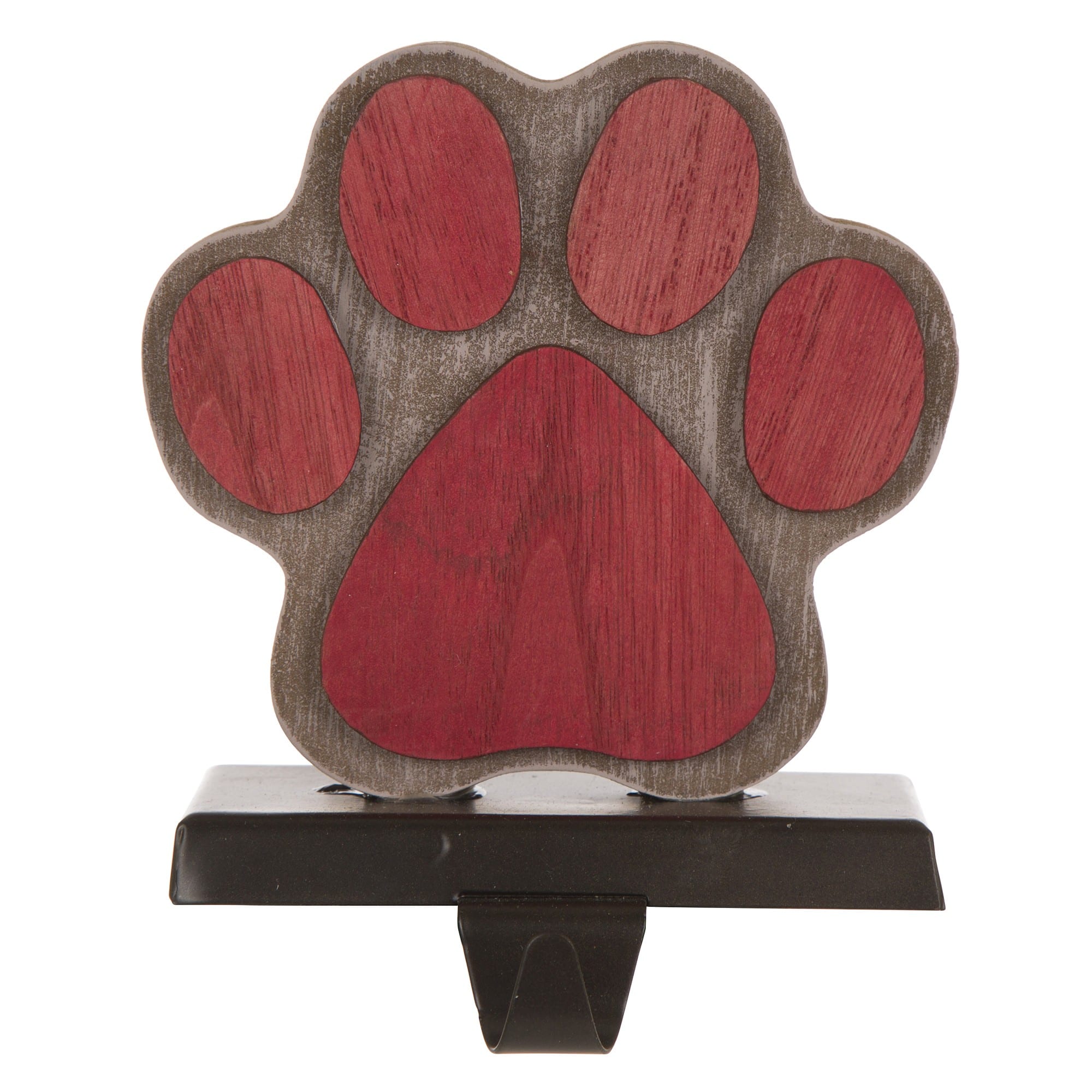 Glitzhome&#xAE; Paw Print Christmas Stocking Holder Set