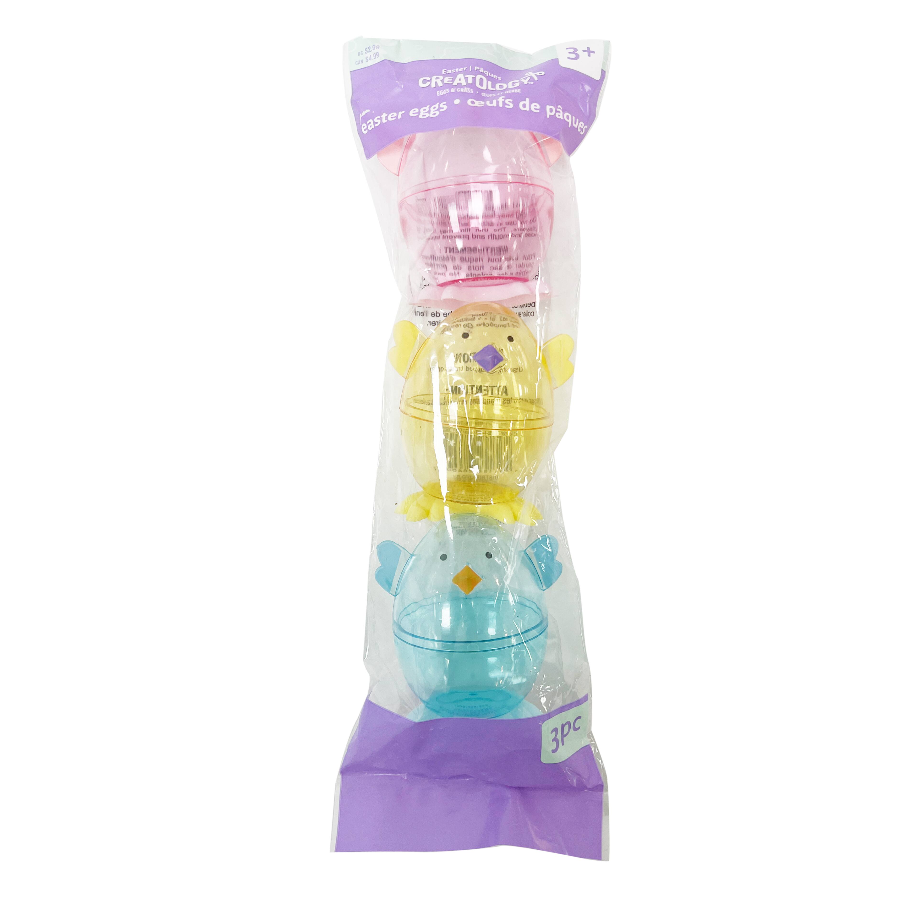 &#x152;ufs de P&#xE2;ques en plastique &#xE0; th&#xE8;me de poussin de 8,9&#xA0;cm de Creatology, 3&#xA0;unit&#xE9;s