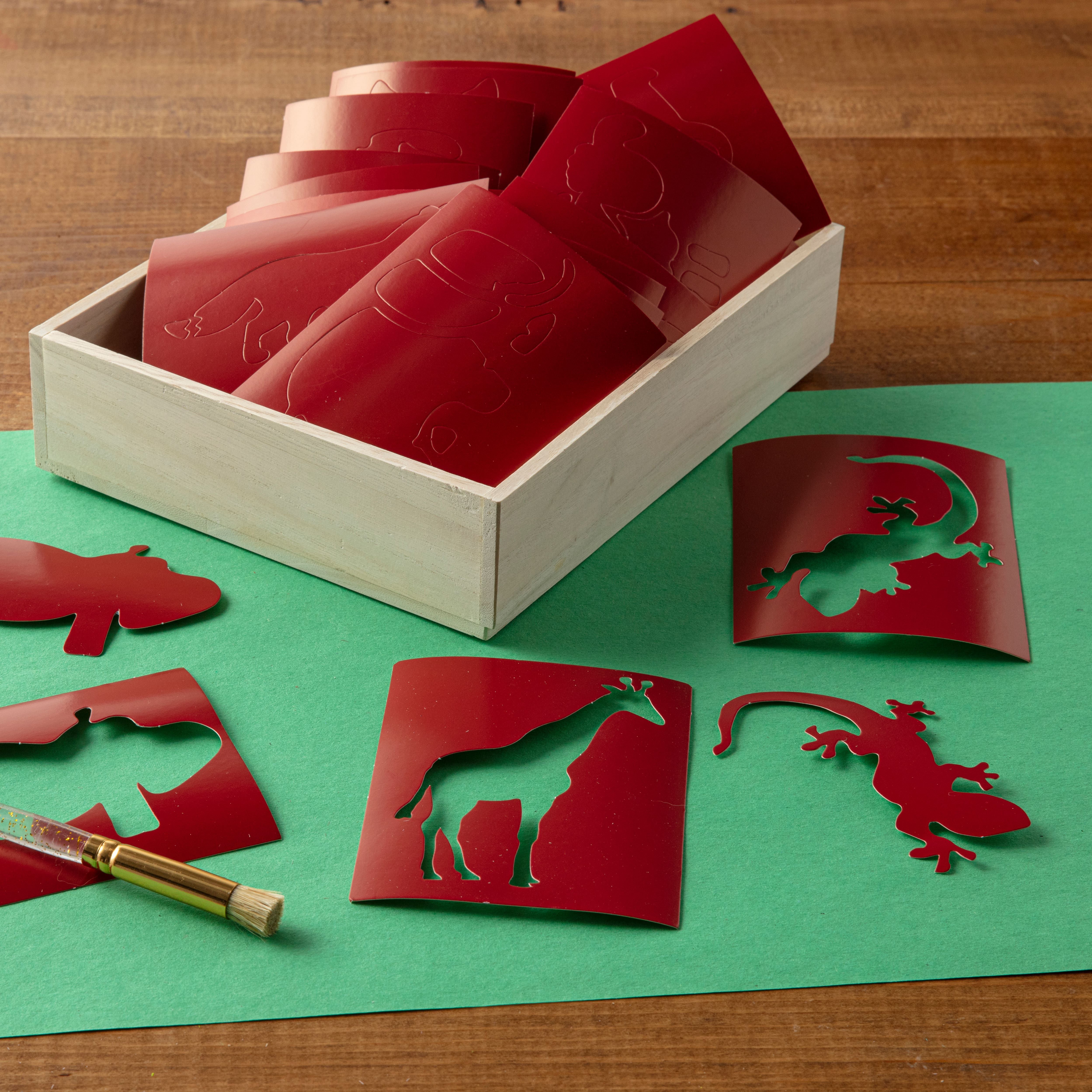 6 Pack: 3&#x22; Animal Paper Stencils Set by Craft Smart&#x2122;