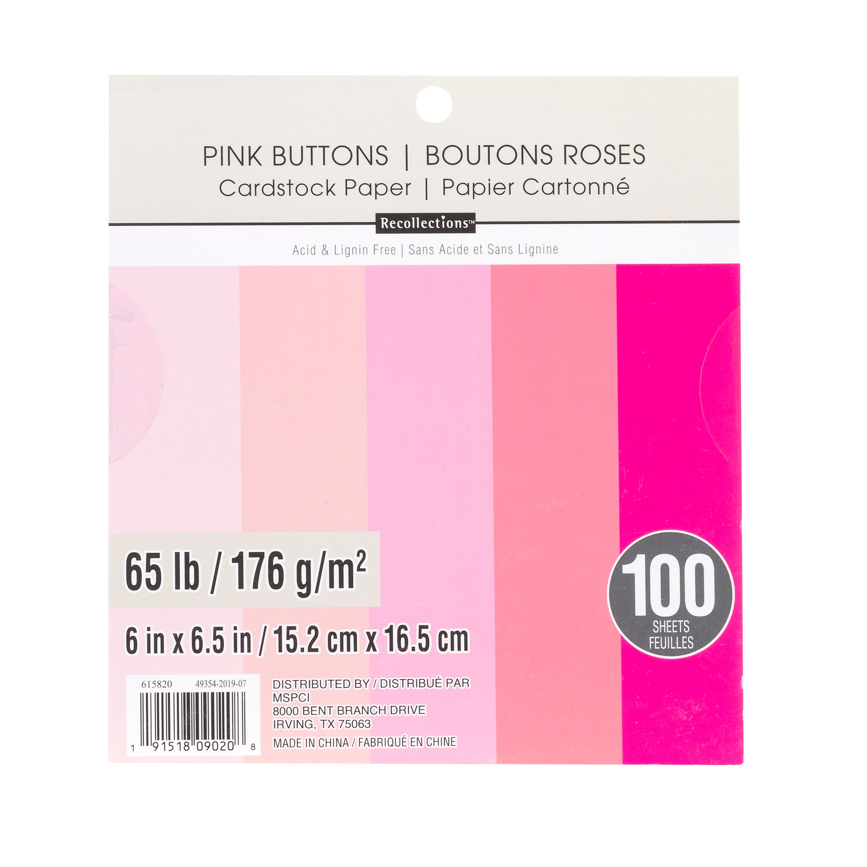 Pink Buttons 6" x 6.5" Cardstock Paper by Recollections™, 100 Sheets