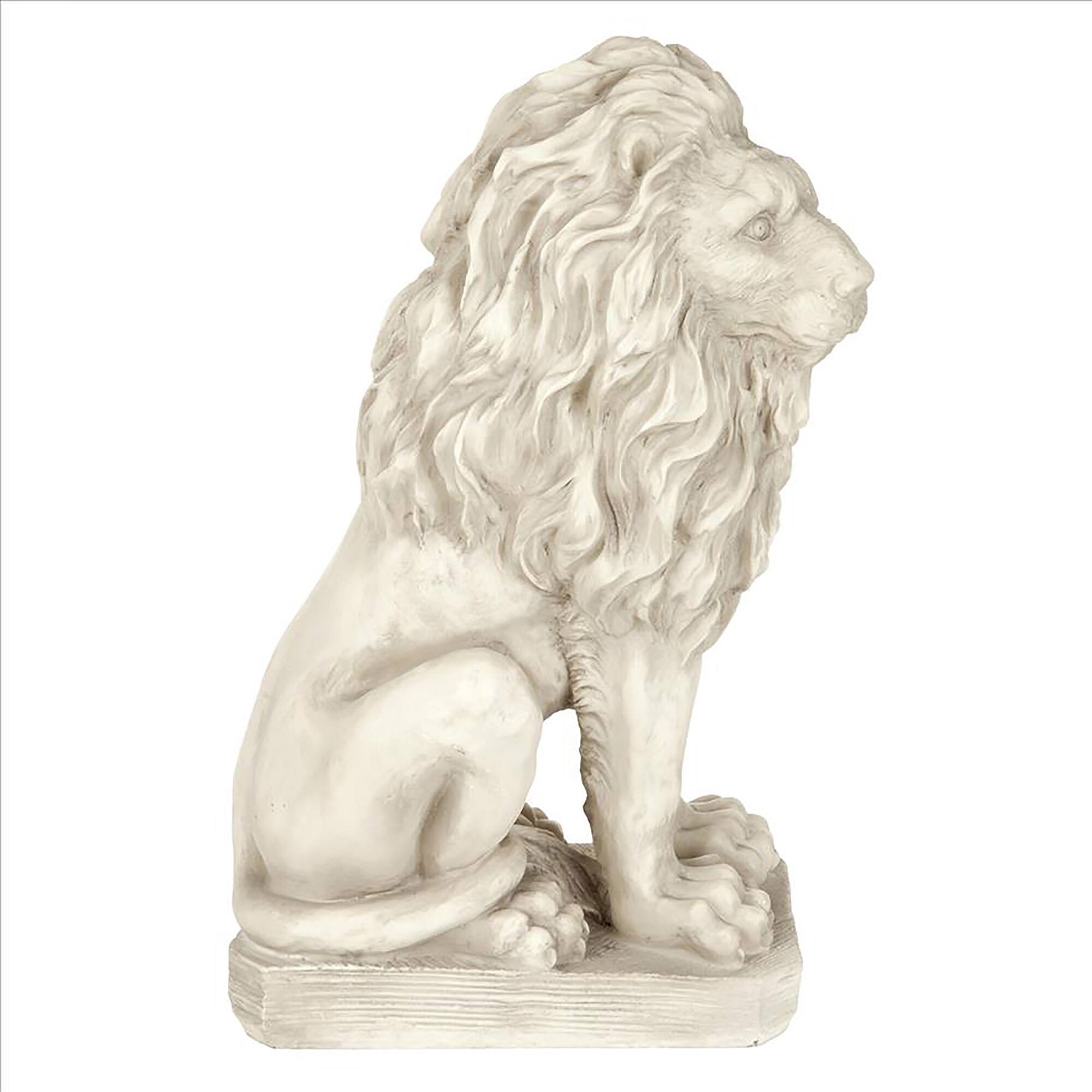 Design Toscano 21" Mansfield Manor Lion Sentinel Statue Looking Right