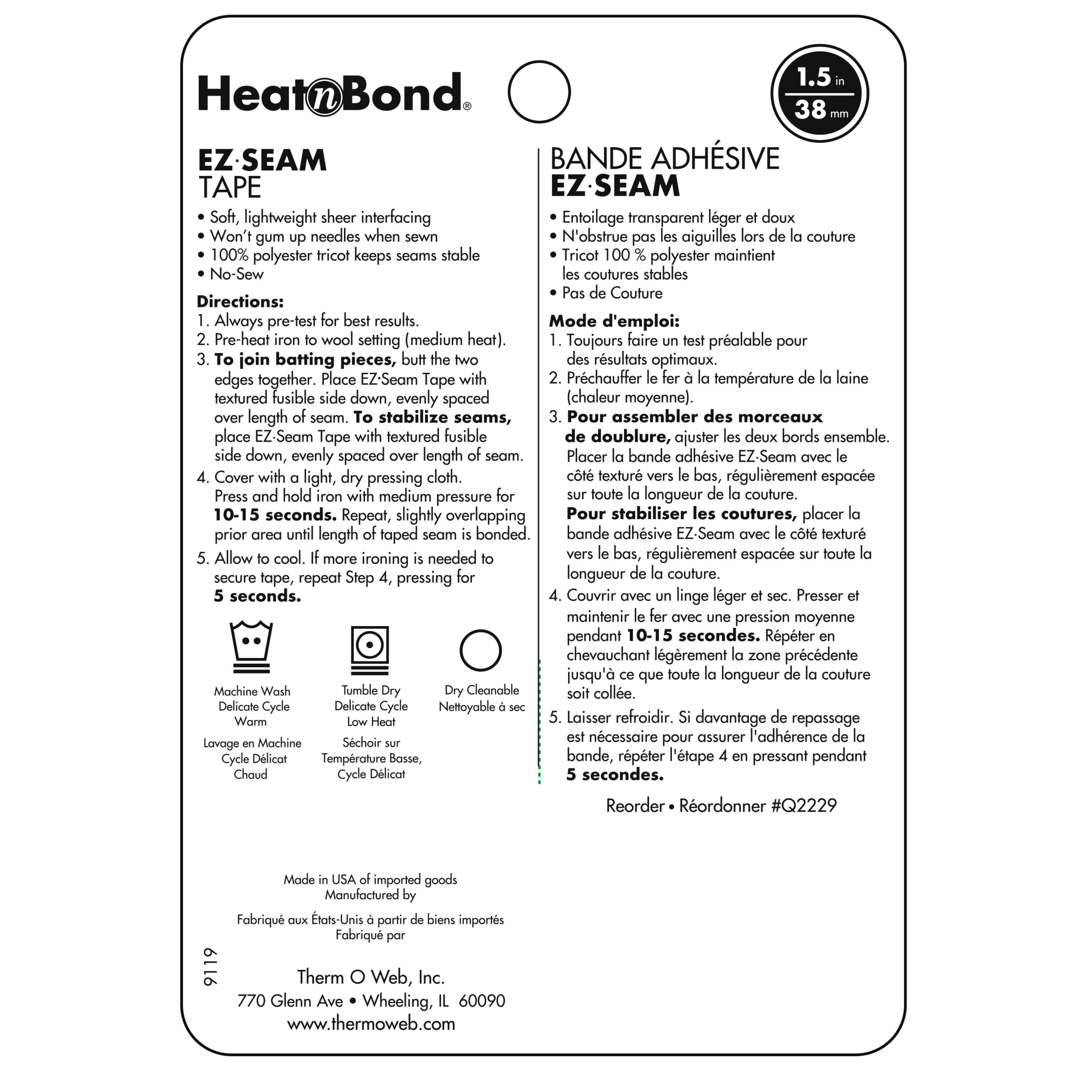 Therm O Web HeatnBond&#xAE; 1.5&#x22; x 15yd. EZ-SEAM Tape