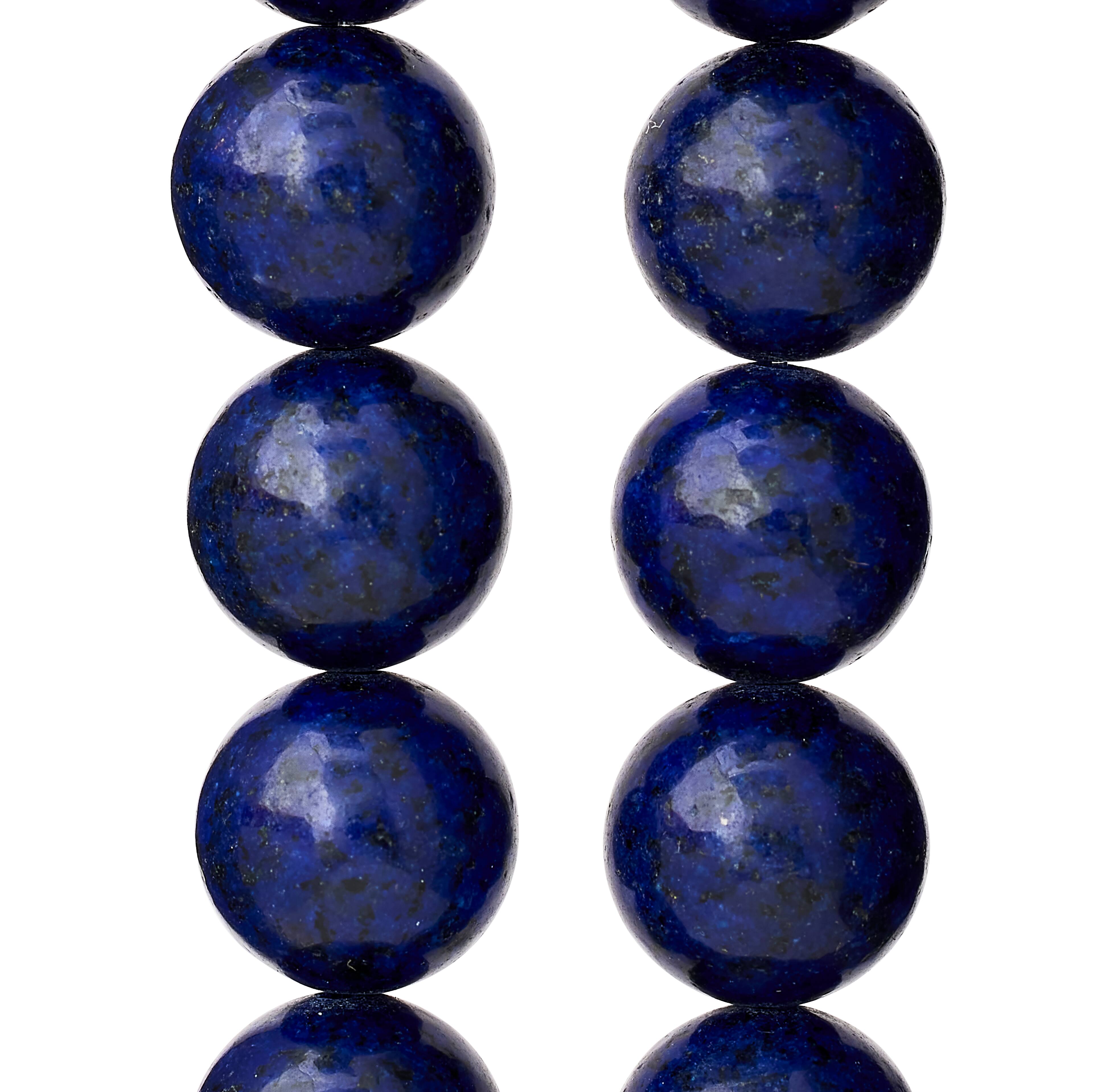 Dark Blue Reconstituted Lapis Round Beads, 10mm by Bead Landing™