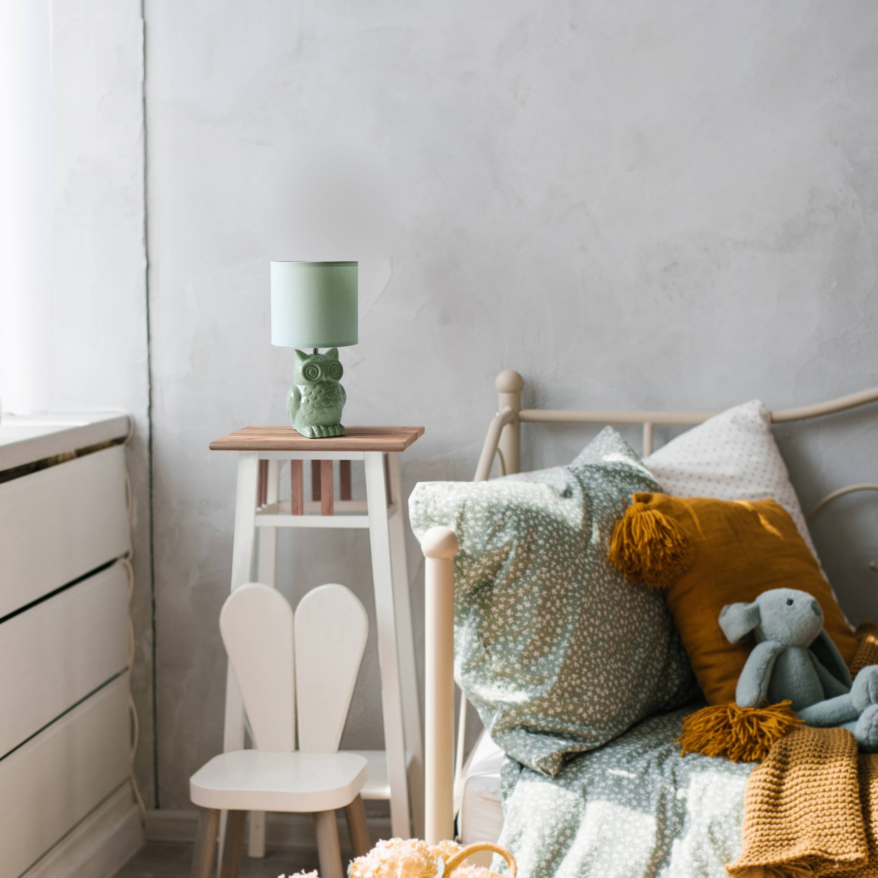 Simple Designs 13&#x22; Ceramic Owl Table Lamp