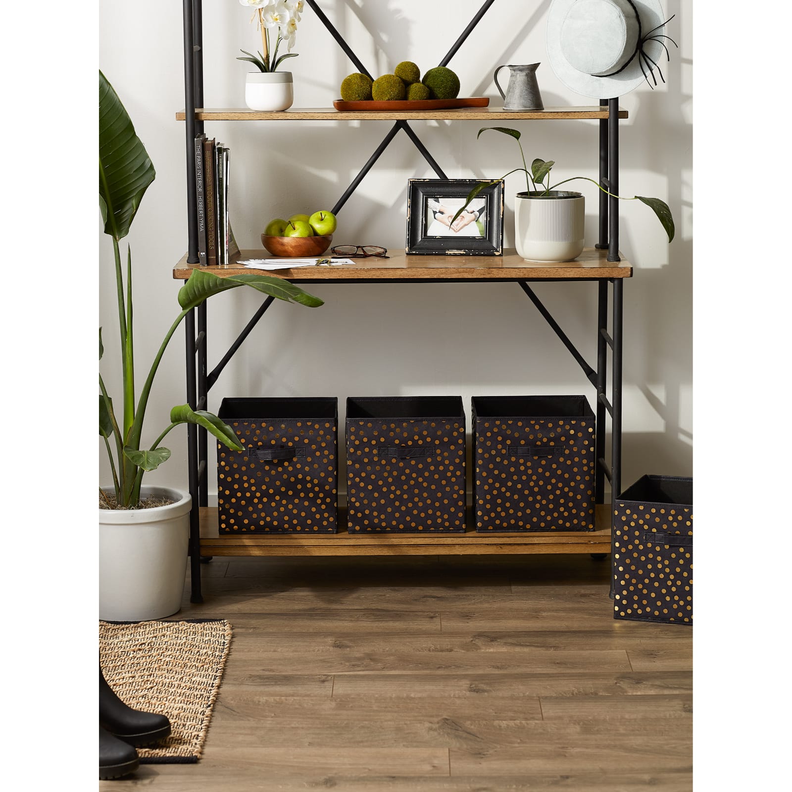 DII® 11" Nonwoven Polyester Small Dots Storage Cubes, 4ct.