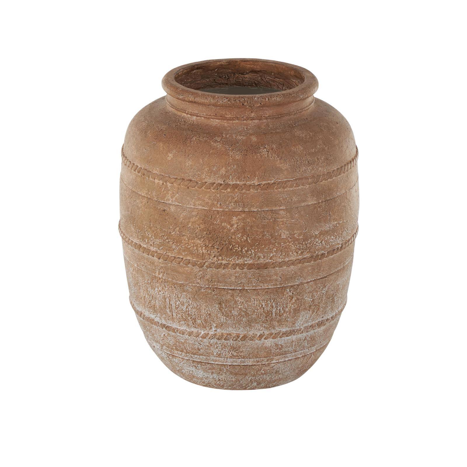 18" Brown Magnesium Oxide Mediterranean Inspired Vase