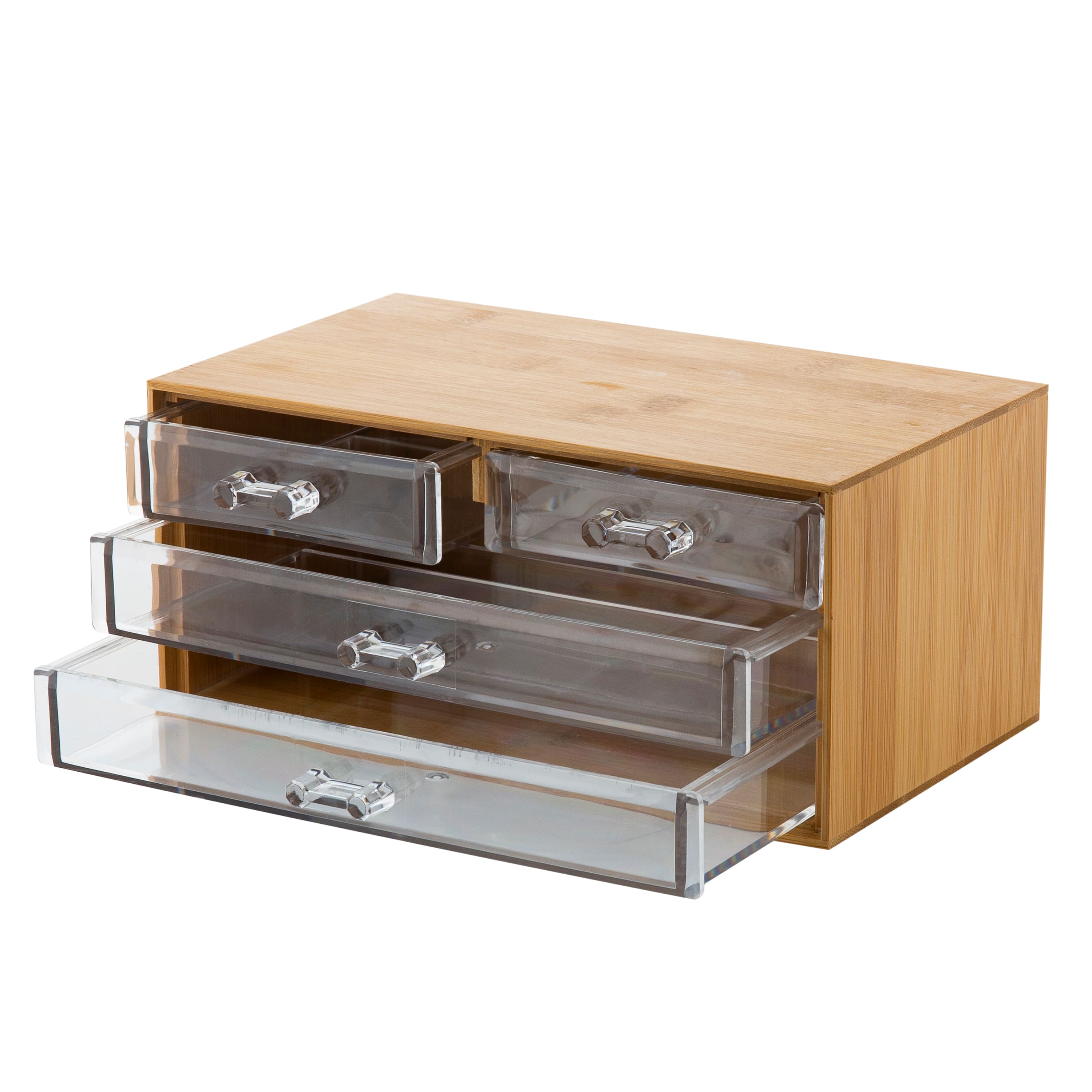 Simplify Bamboo 3-Tier Cosmetic & Jewelry Chest