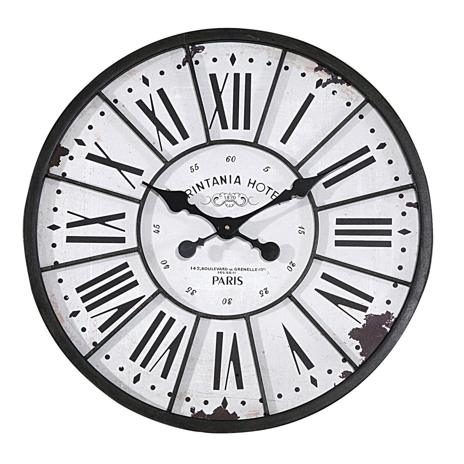 Hello Honey&#xAE; Turn of The Century Style Metal &#x26; Wood Wall Clock