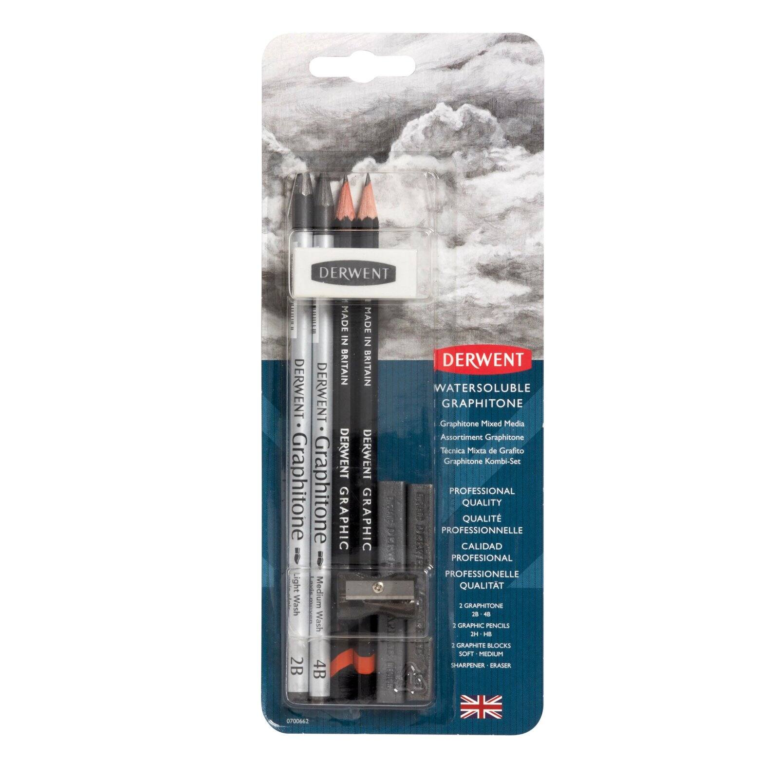 Derwent&#xAE; 8 Piece Watersoluble Graphitone Mixed Media Set