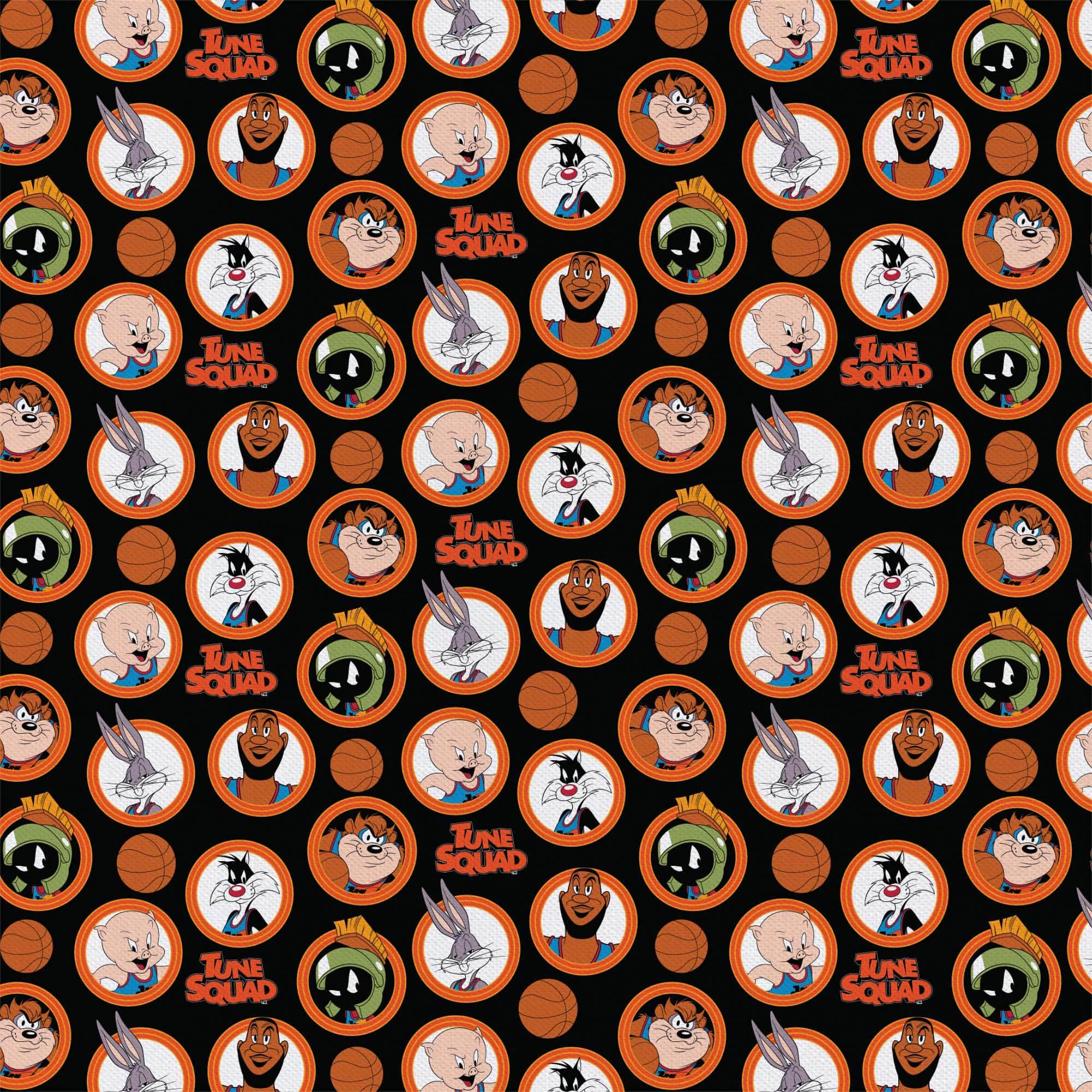 Space Jam Character Cards Precut Cotton Fabric