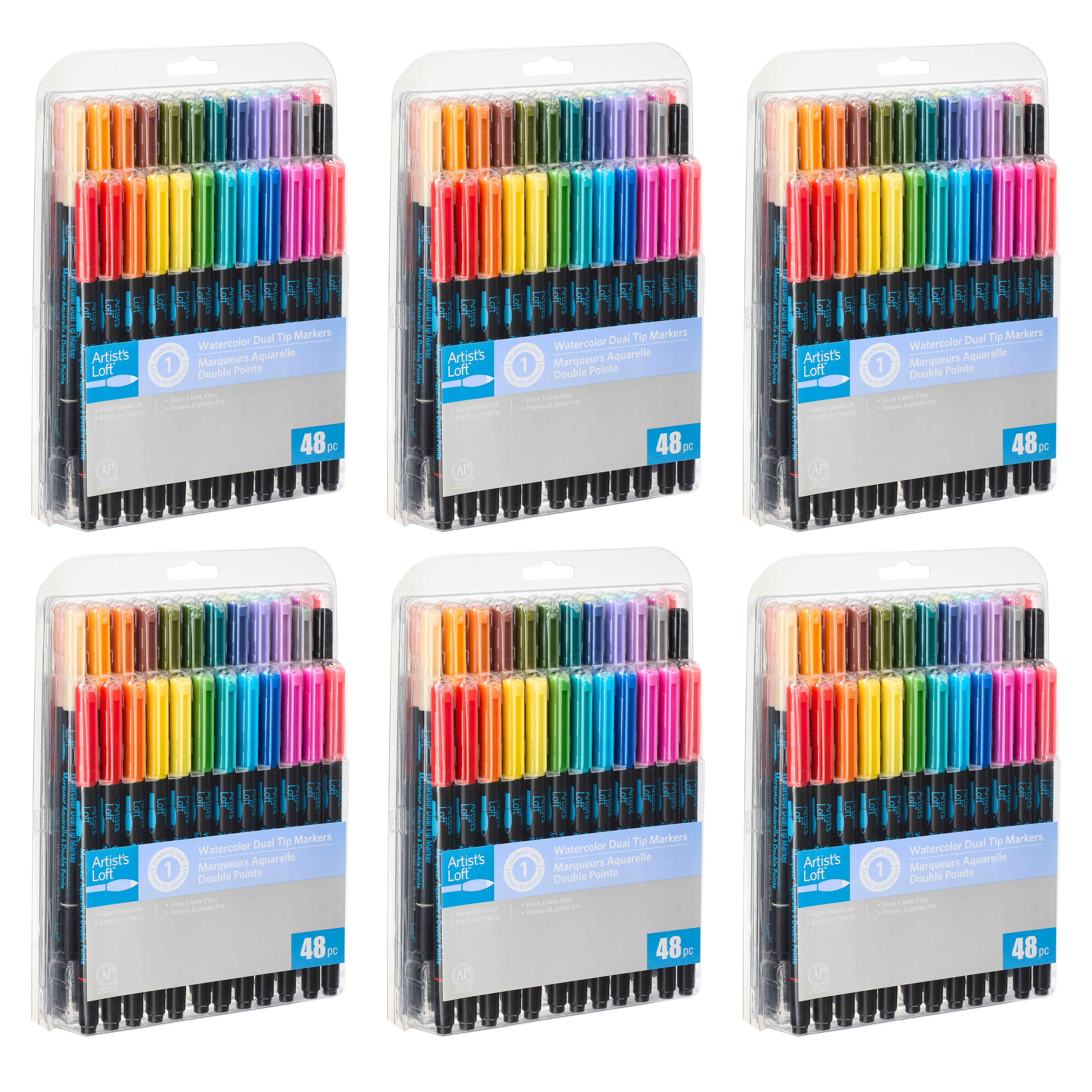 6 Packs: 48 ct. (288 total) Watercolor Dual-Tip Markers by Artist's Loft™