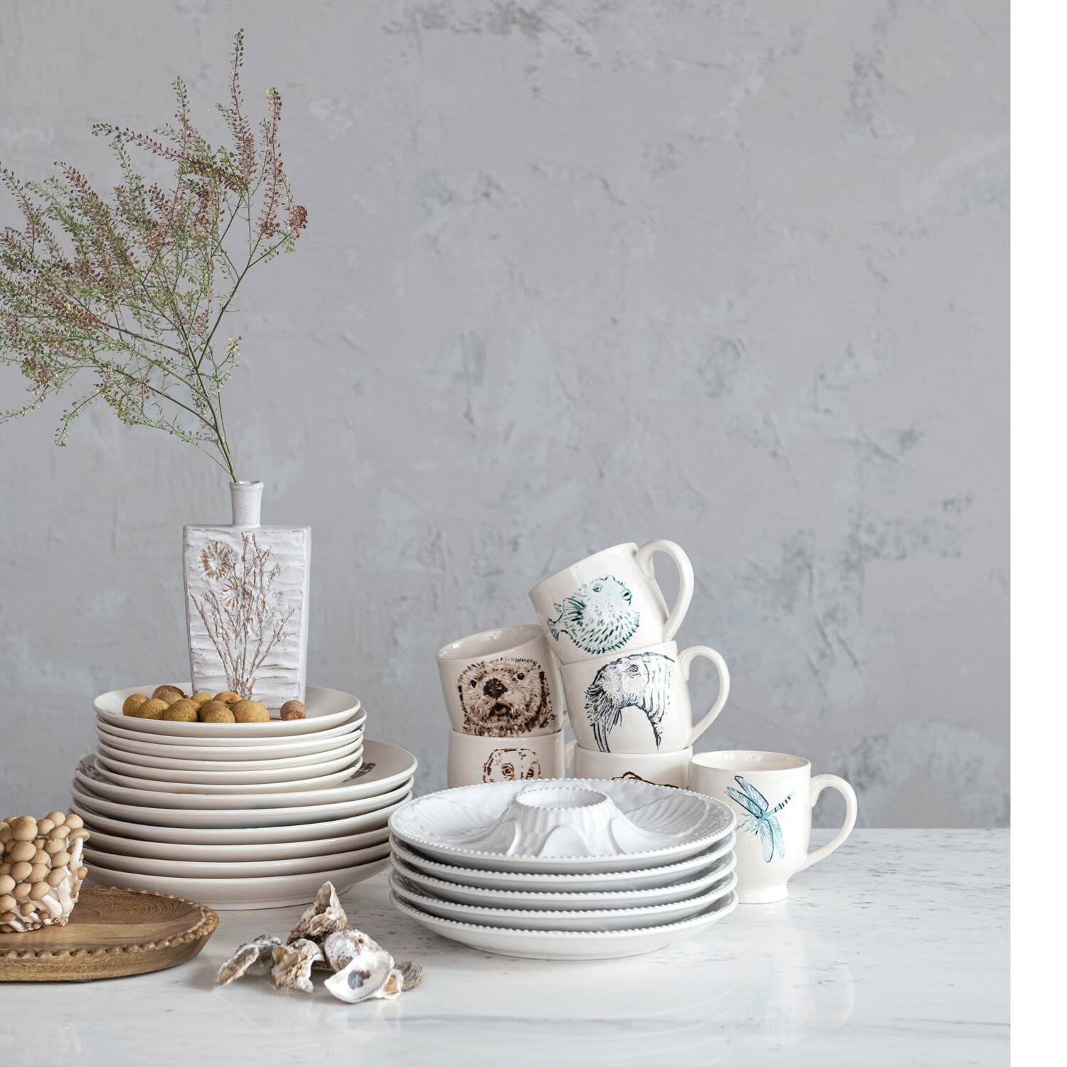Hello Honey&#xAE; Animal Print Stoneware Mug Set