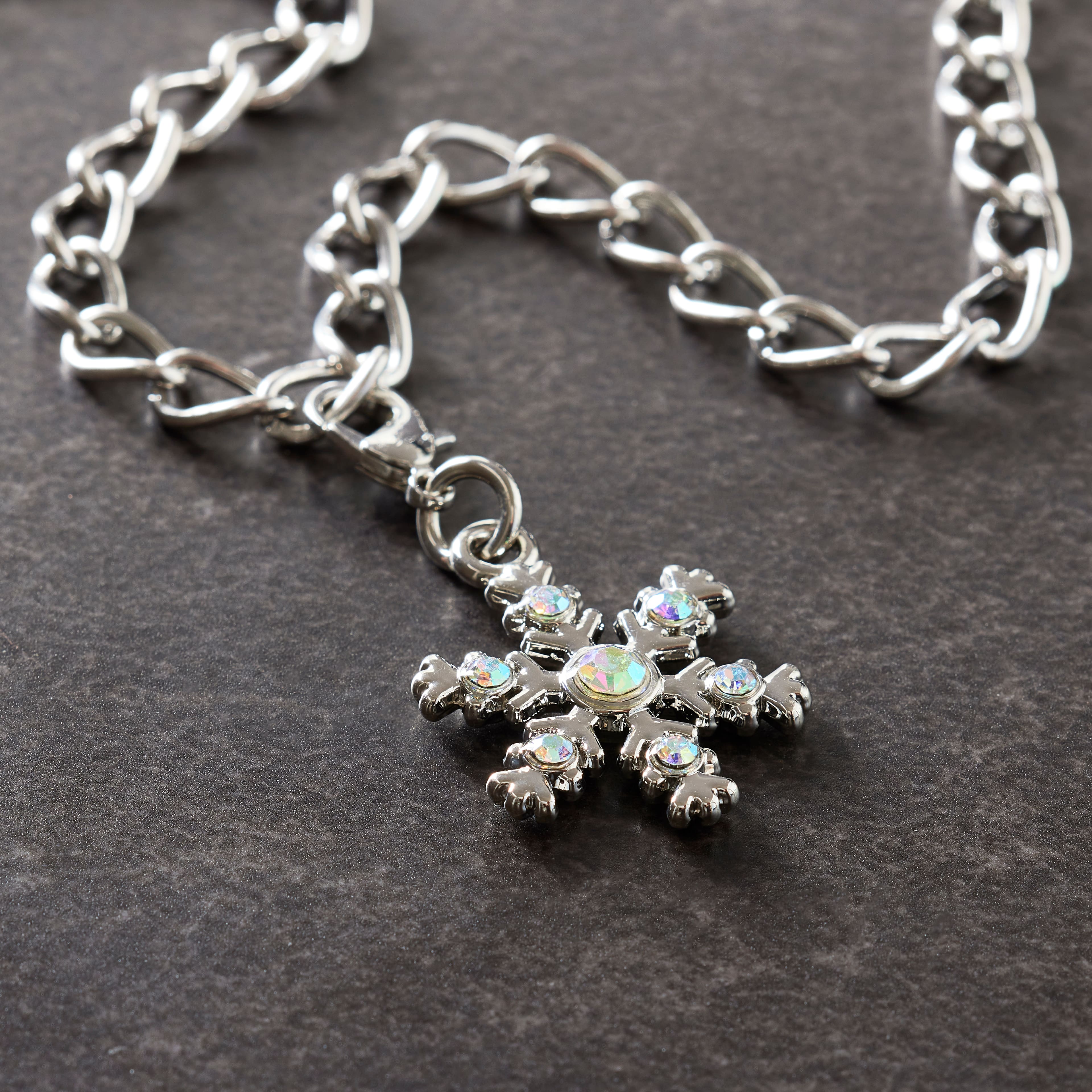 12 Pack: Rhodium Snowflake Charm by Bead Landing&#x2122;