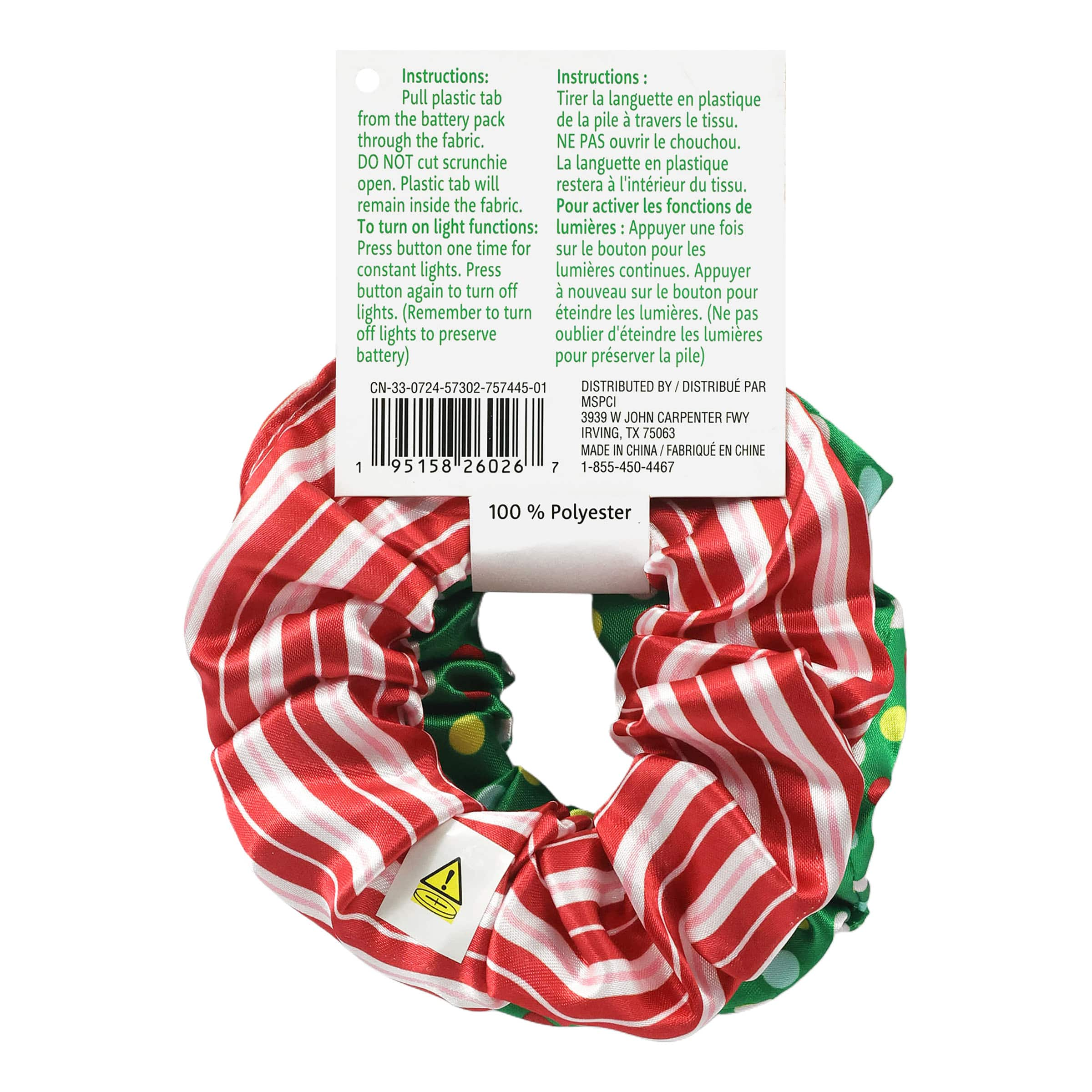 Red &#x26; Green Light Up Christmas Scrunchies, 2ct. by Creatology&#x2122;