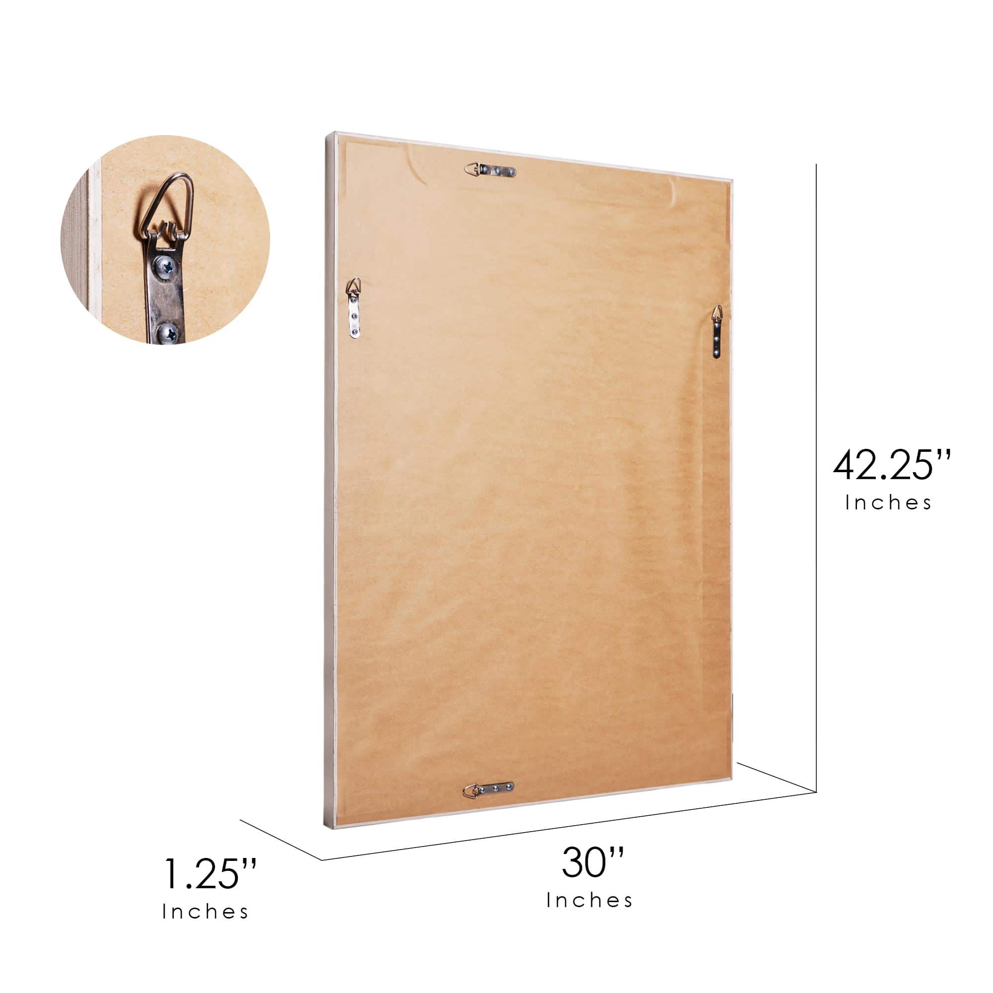 Silver Champagne Beaded Frame Accent Beveled Wall Mirror - 30&#x22; x 42&#x22;