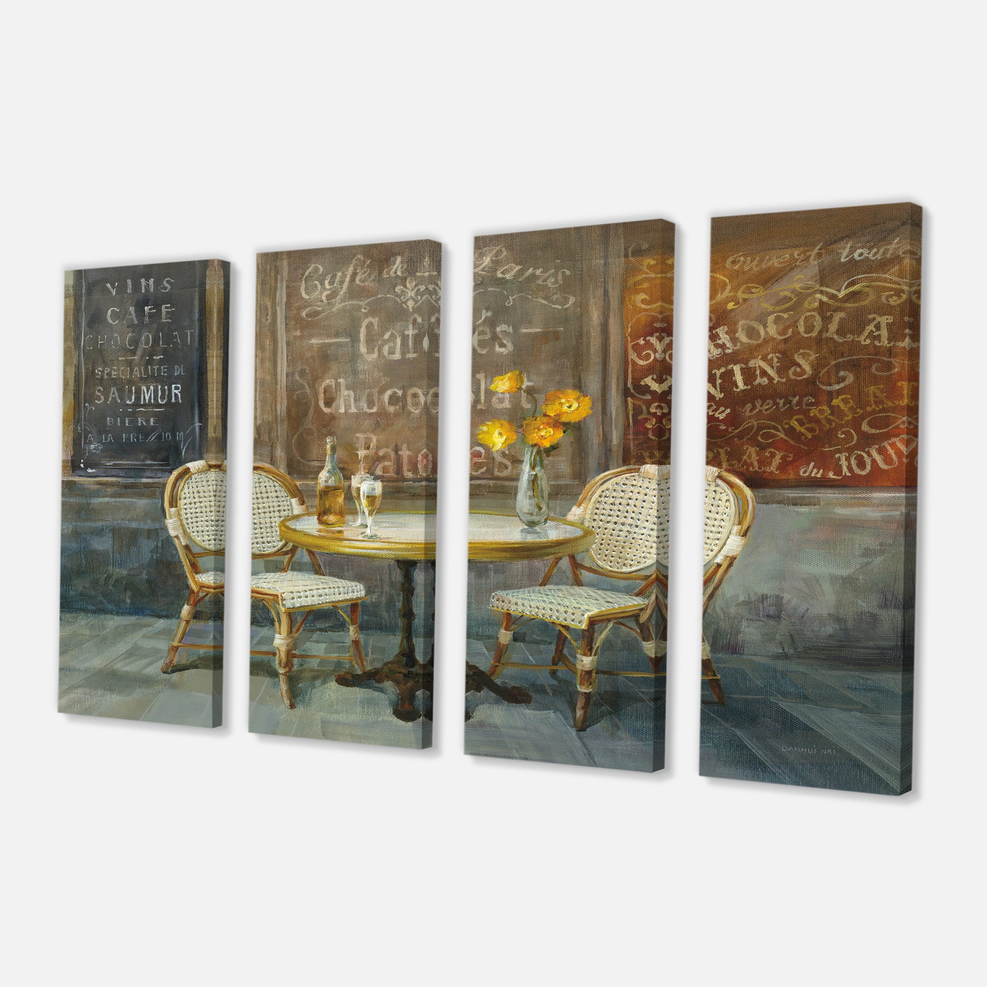 Designart - French Cafe - Traditional Canvas Artwork