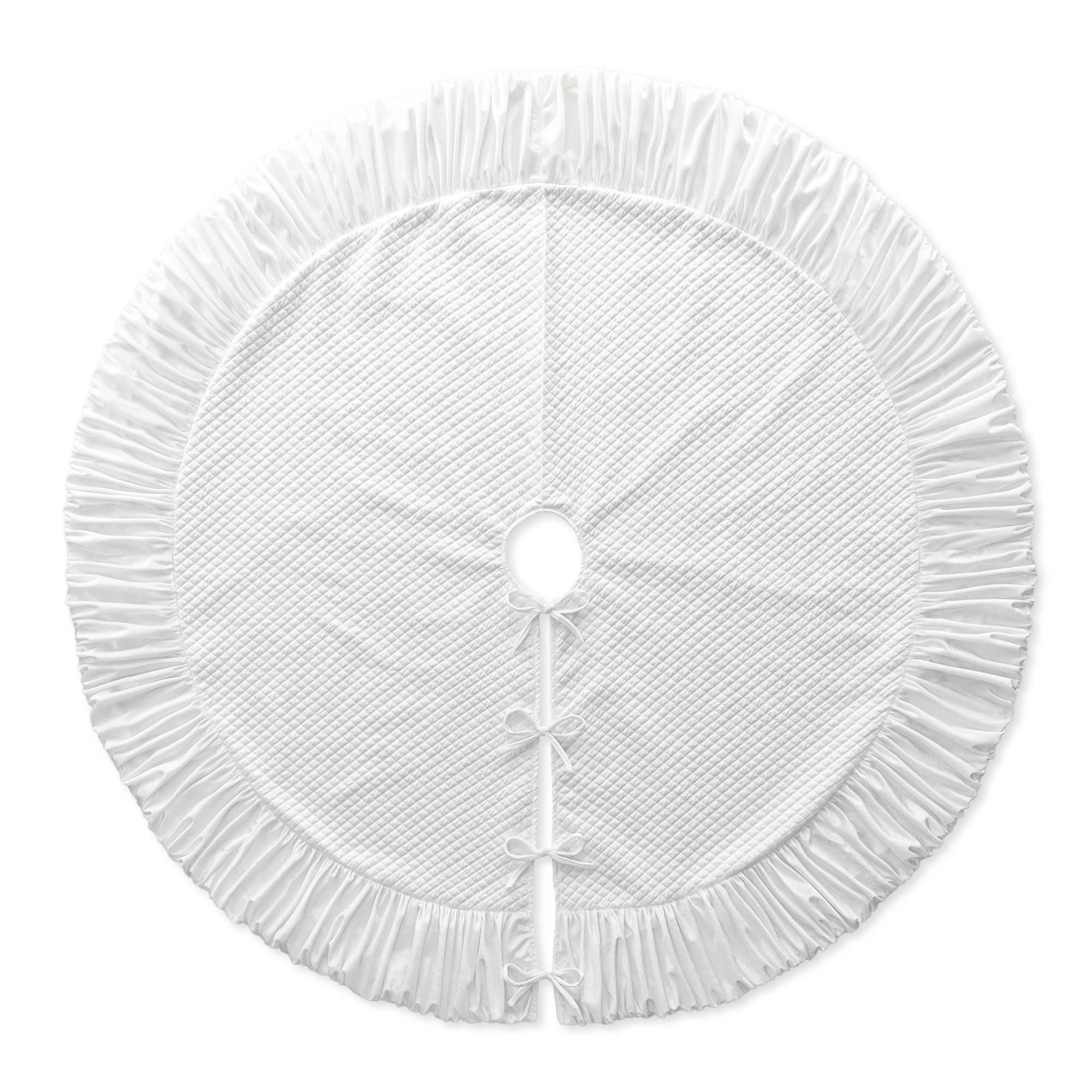 Glitzhome® Deluxe Velvet Ruffled Christmas Tree Skirt