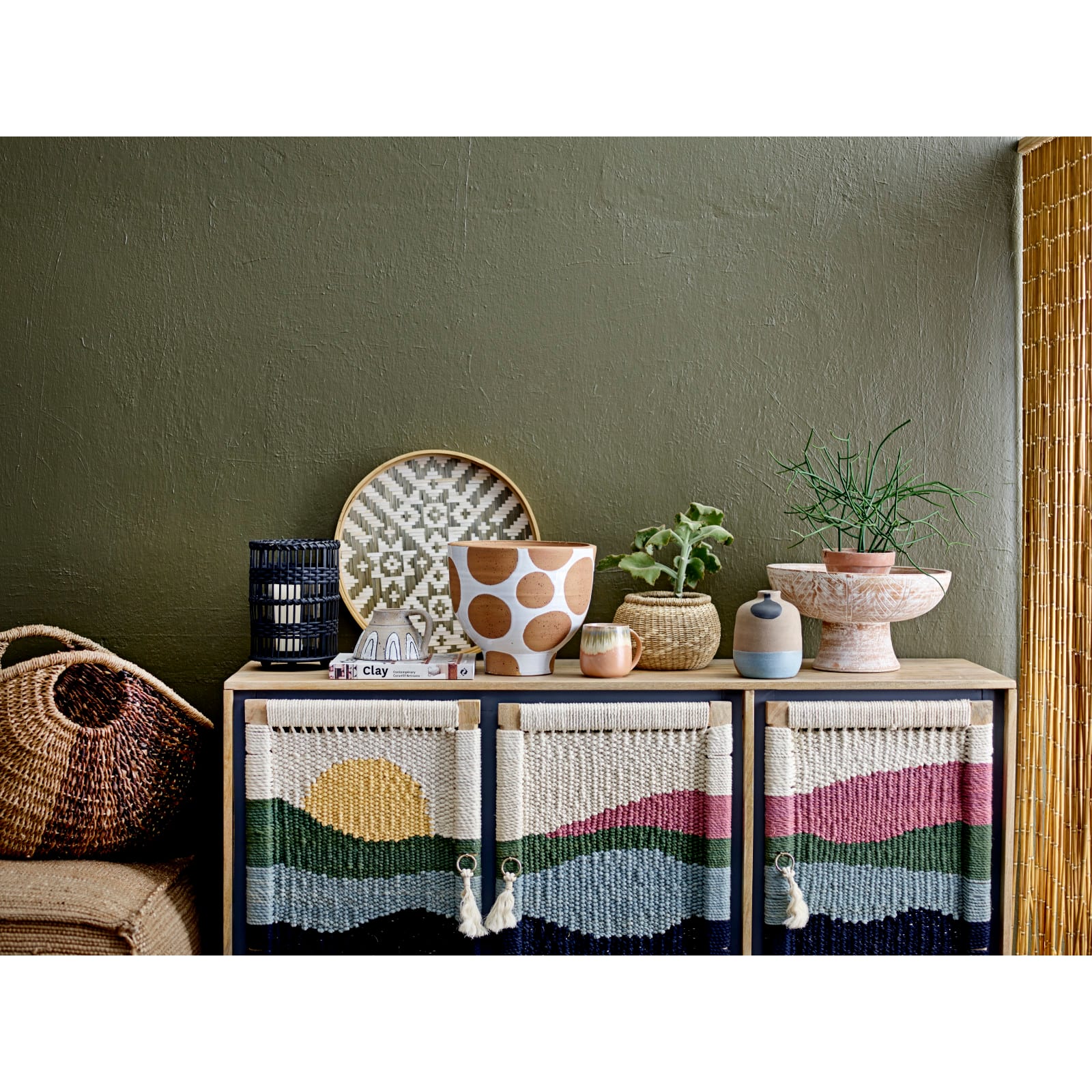 Hello Honey® 9" White & Brown Polka Dot Terra Cotta Pot