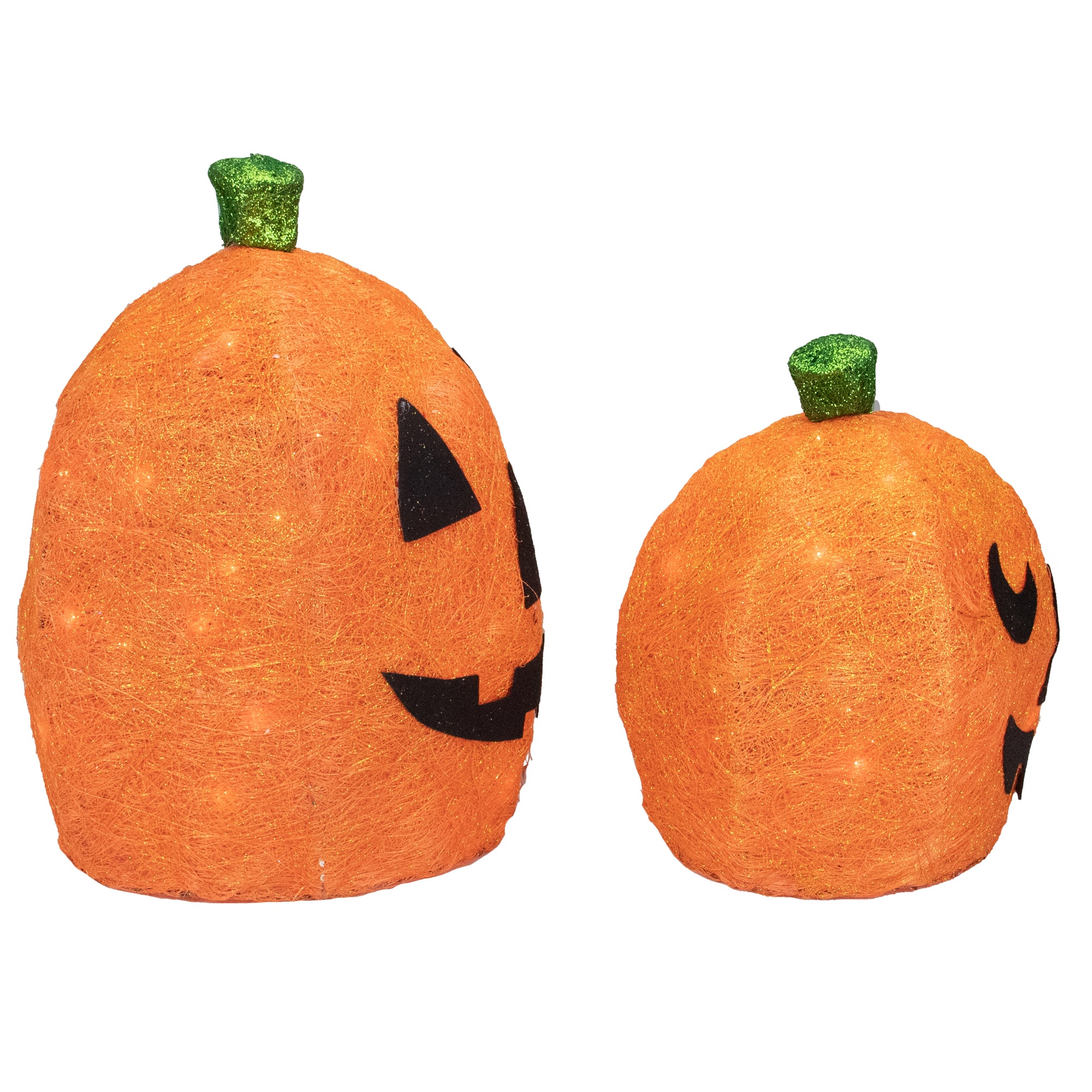Lighted Sisal Jack -O&#x27;-Lanterns Outdoor Halloween Decoration Set