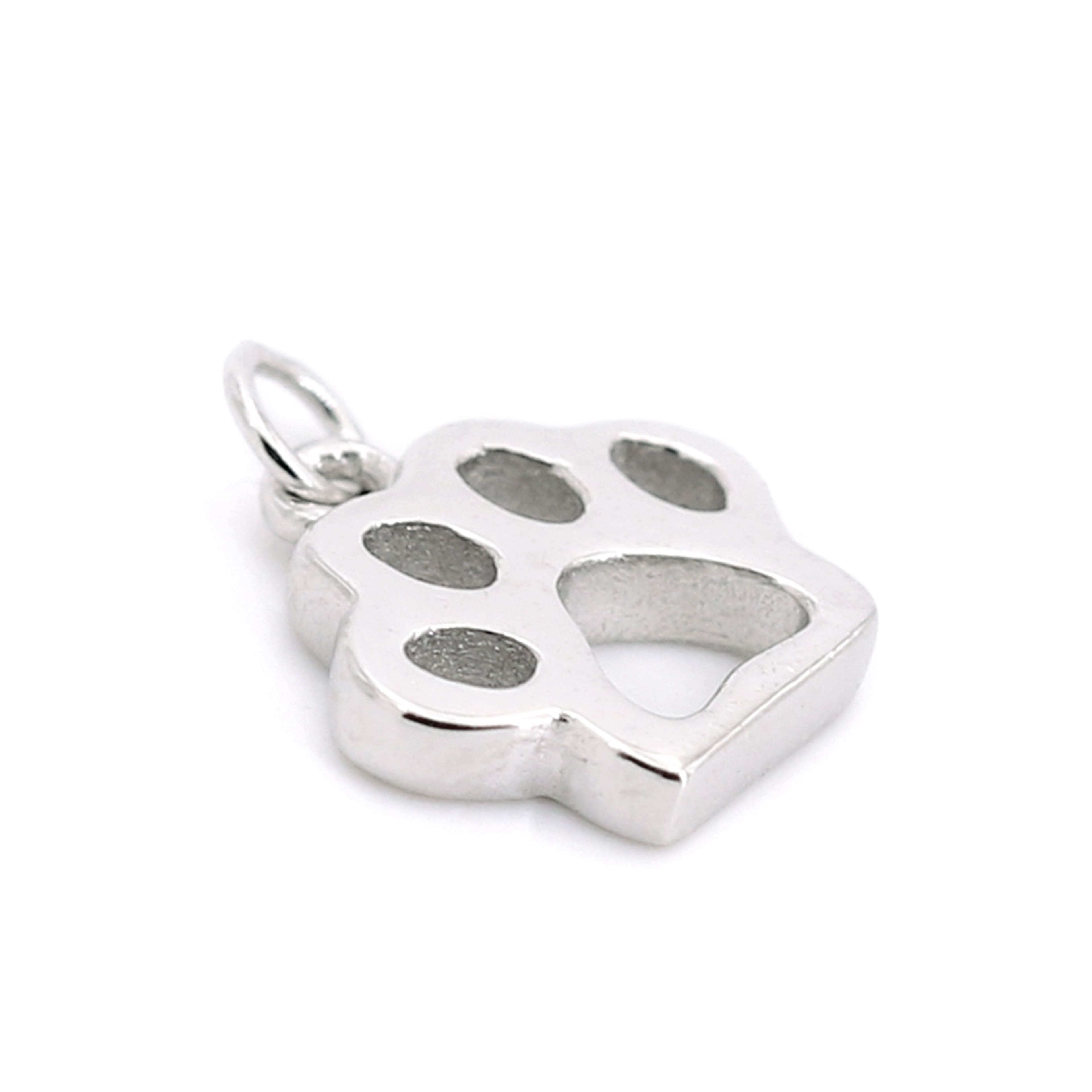 12 Pack: Sterling Silver Paw Icon Charm by Bead Landing™