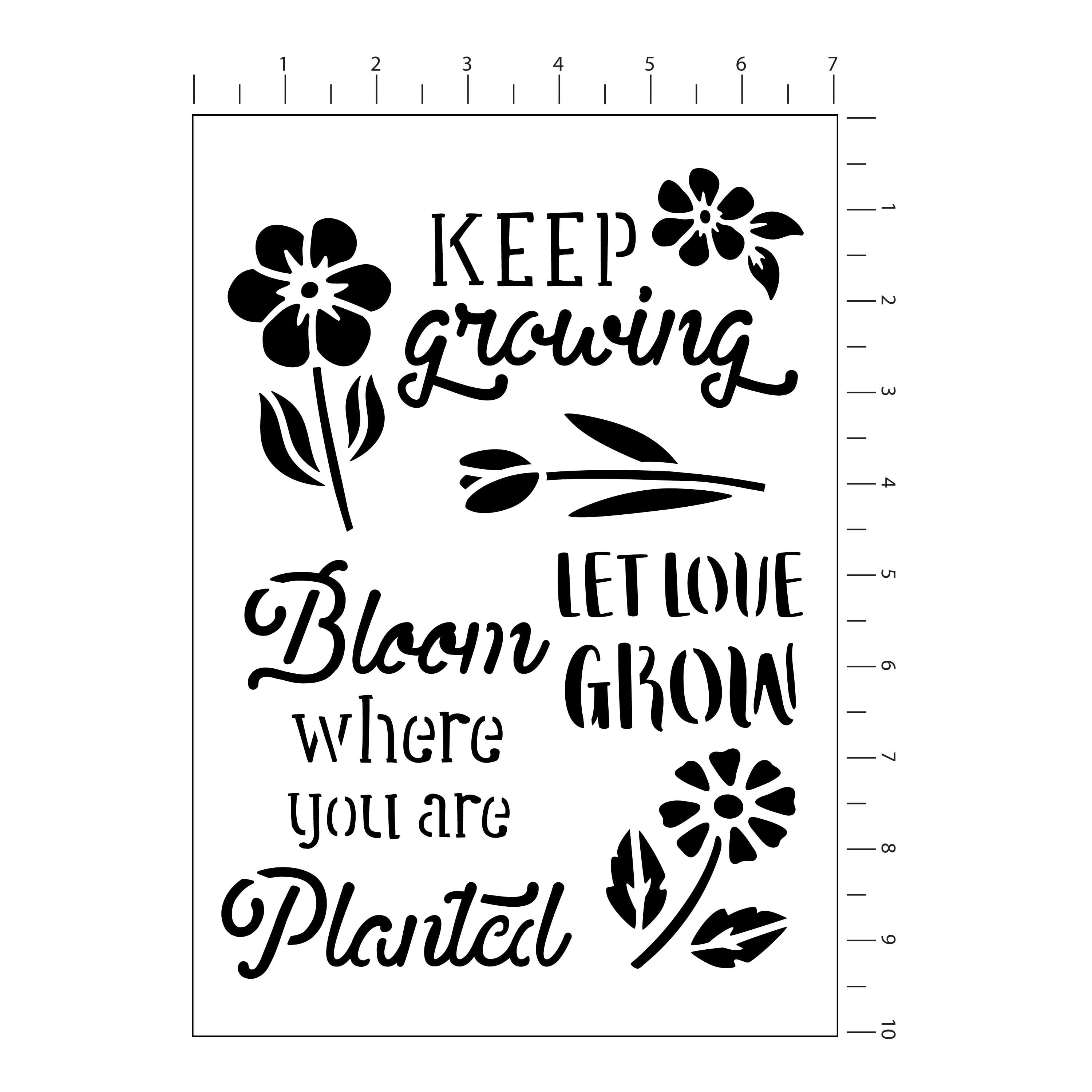 Pochoirs de sentiments floraux de Craft Smart, 17,7 cm x 25,4 cm