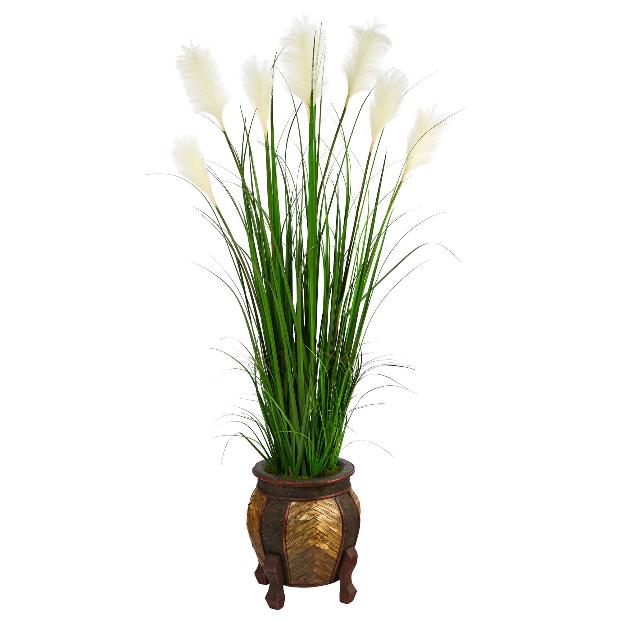 5.25ft. Wheat Plume Grass Plant in Decorative Planter