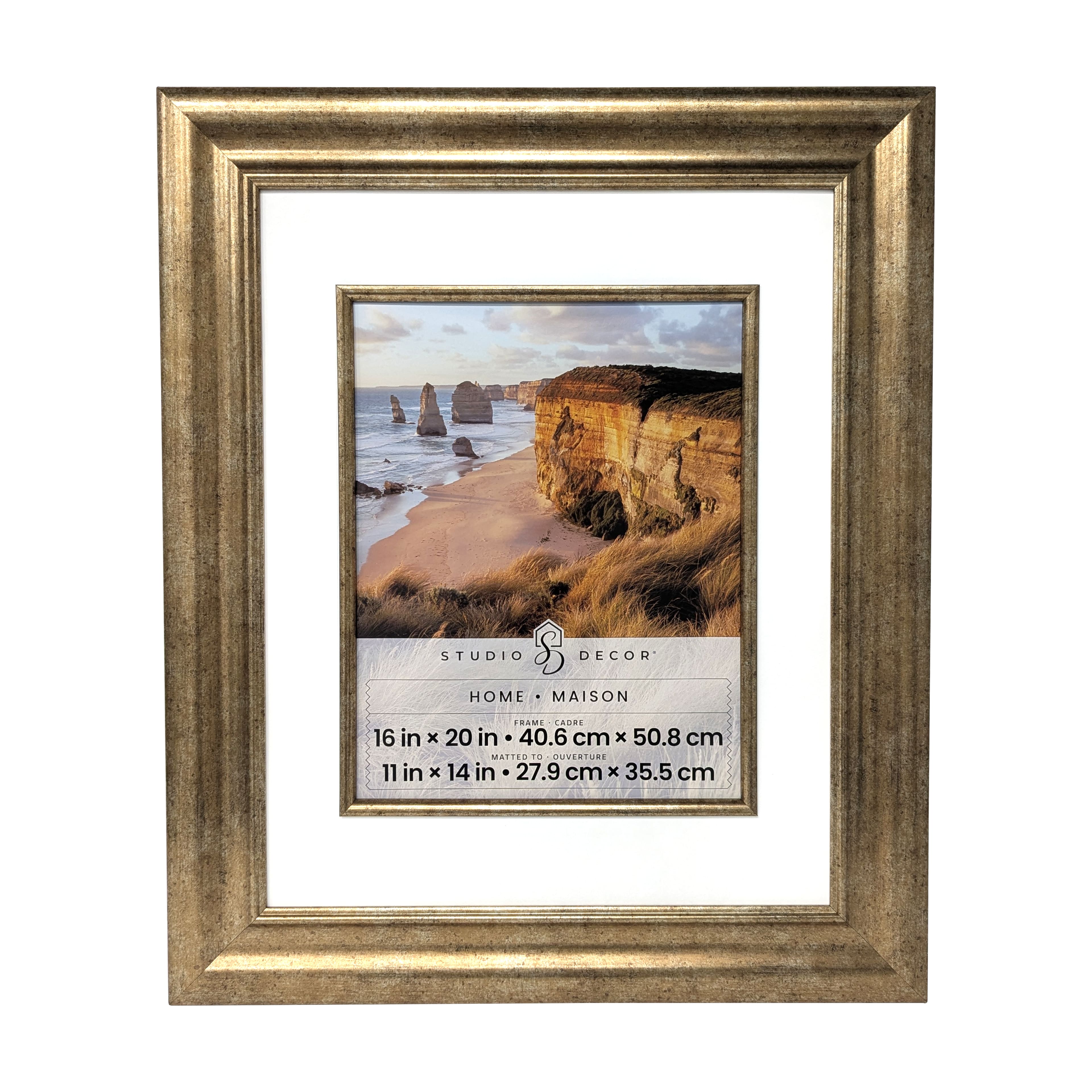 Home Champagne Gold Frame with Beveled Mat by Studio Décor