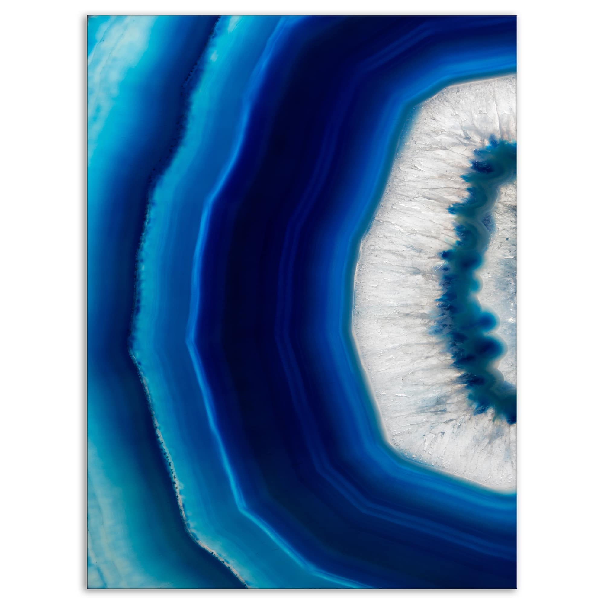 Designart - Blue Agate Crystal - Abstract Canvas art print