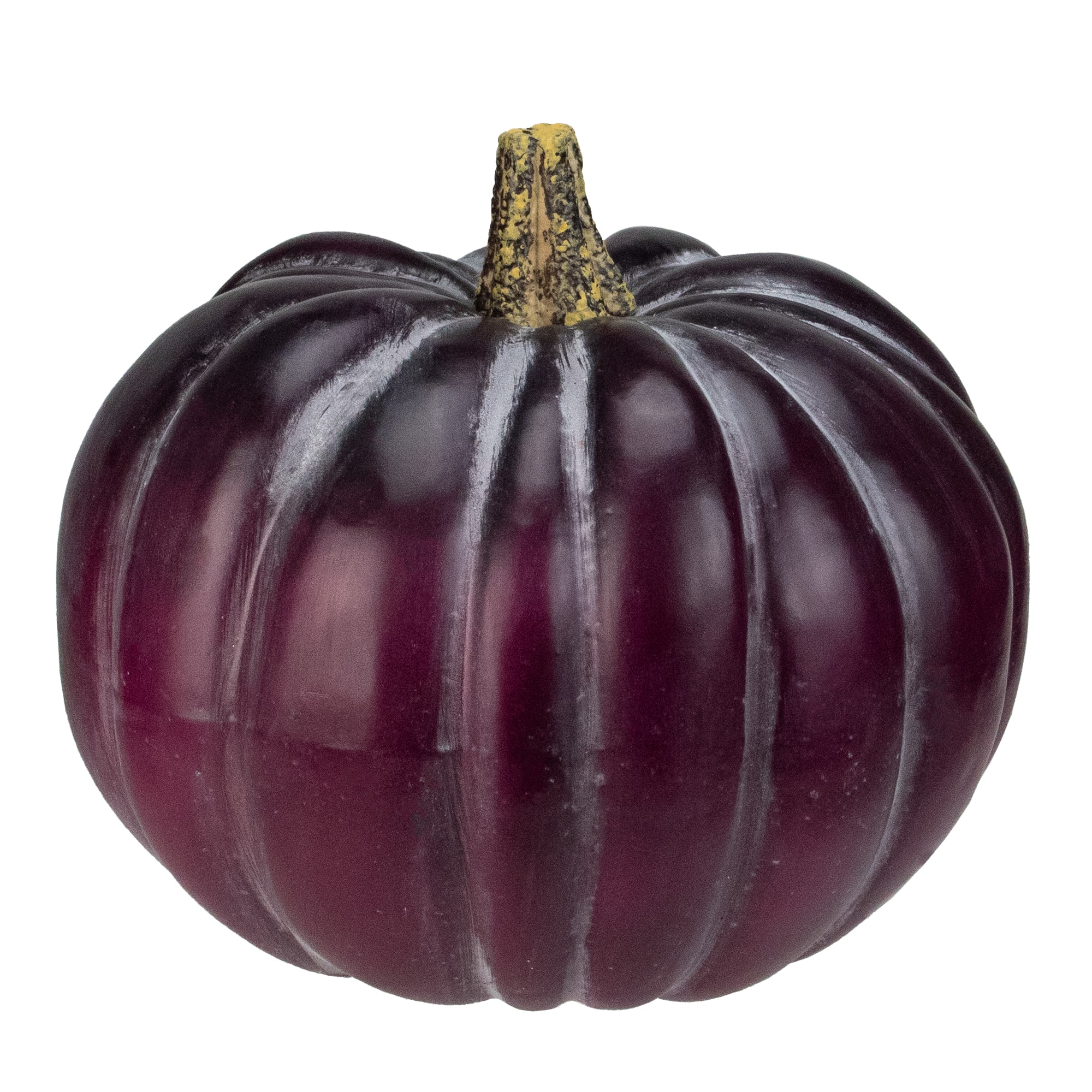 10.5" Dark Purple Round Pumpkin Tabletop Décor